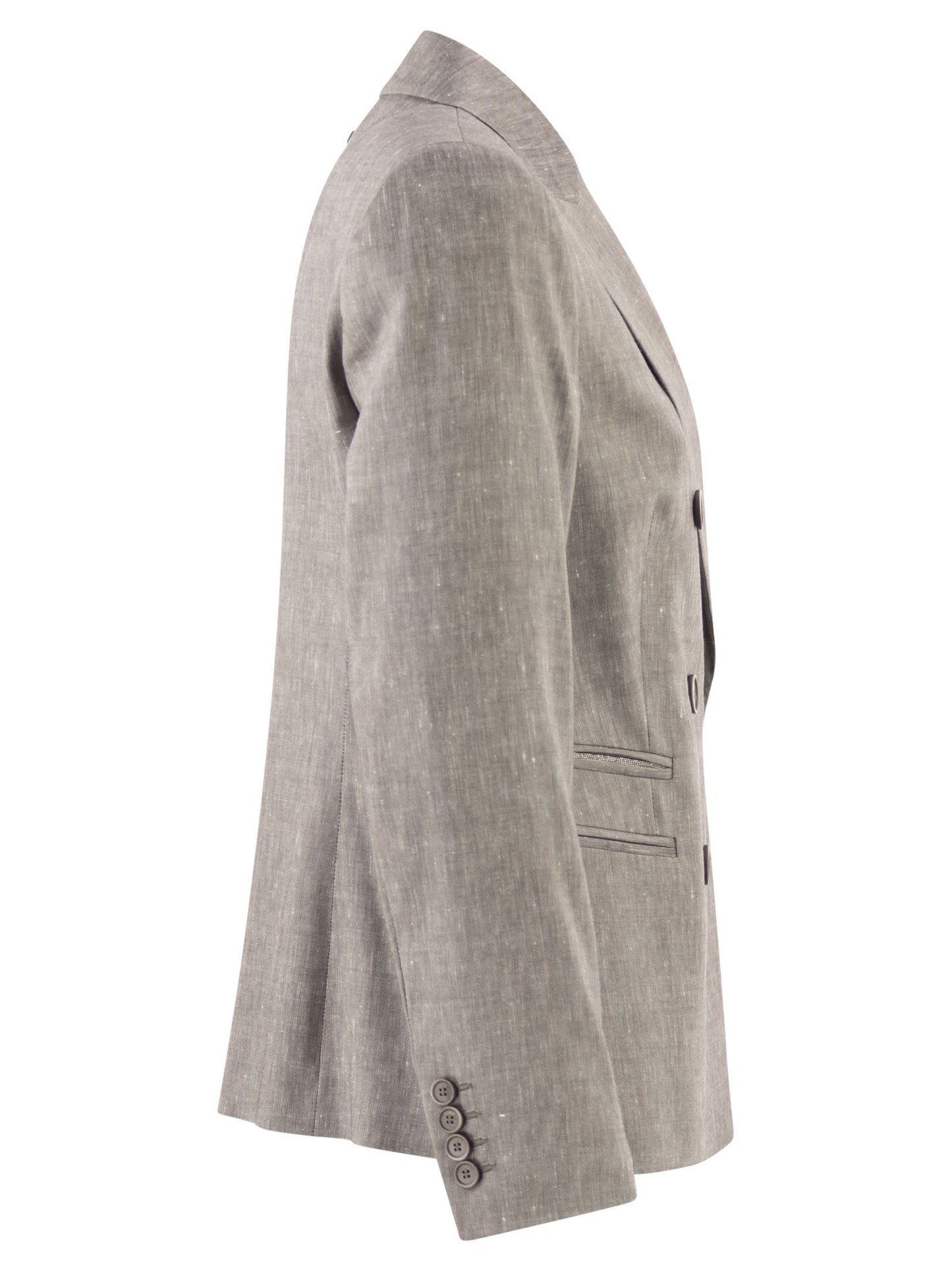 Peserico Women Double-Breasted Blazer In Linen And Wool Blend PESERICO