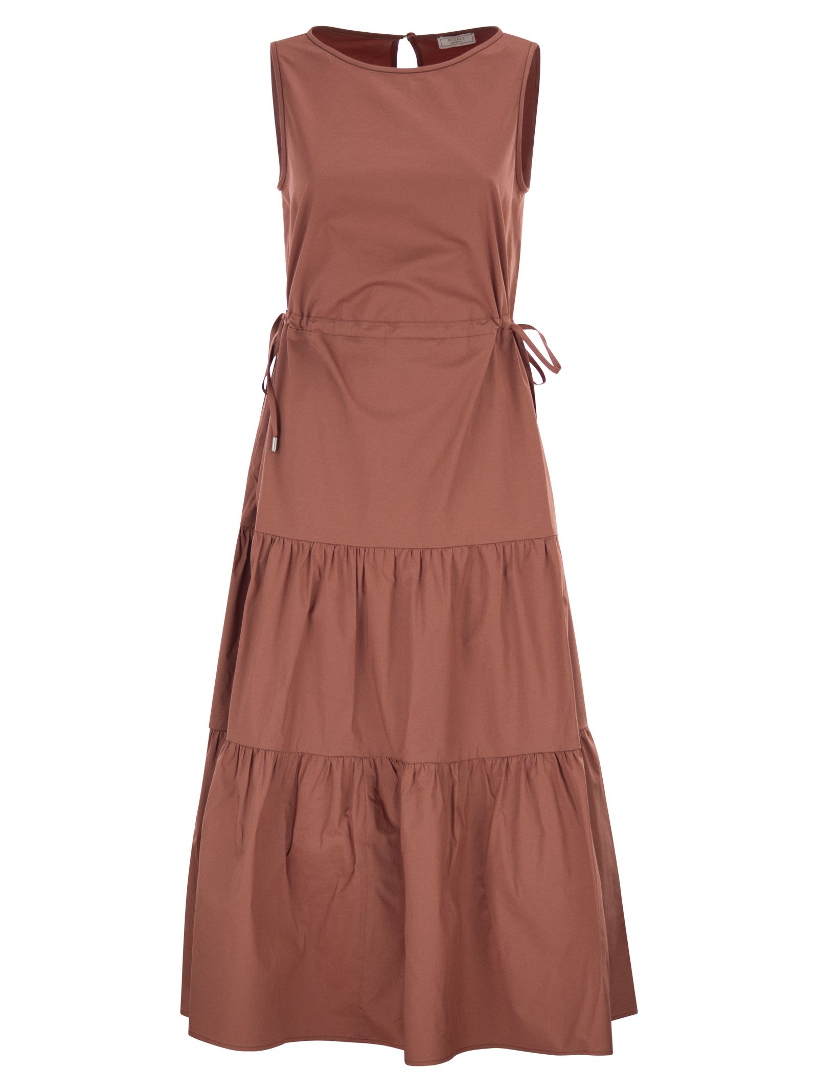 Peserico Women Sleeveless Midi Dress In Stretch Cotton PESERICO