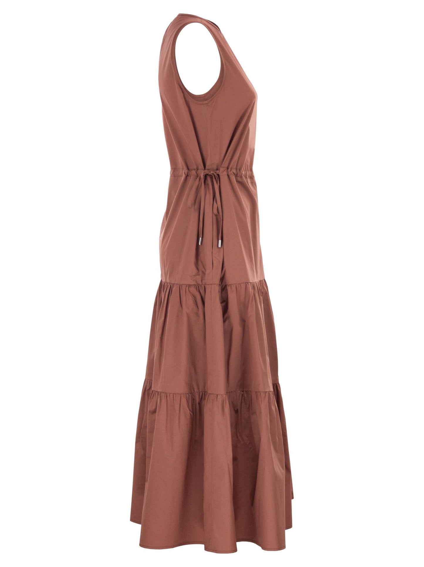Peserico Women Sleeveless Midi Dress In Stretch Cotton PESERICO