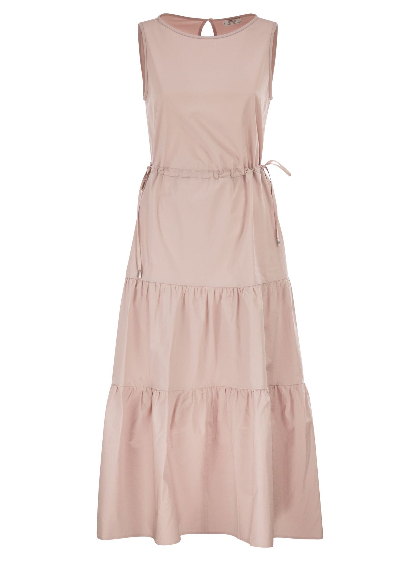 Peserico Women Sleeveless Midi Dress In Stretch Cotton PESERICO