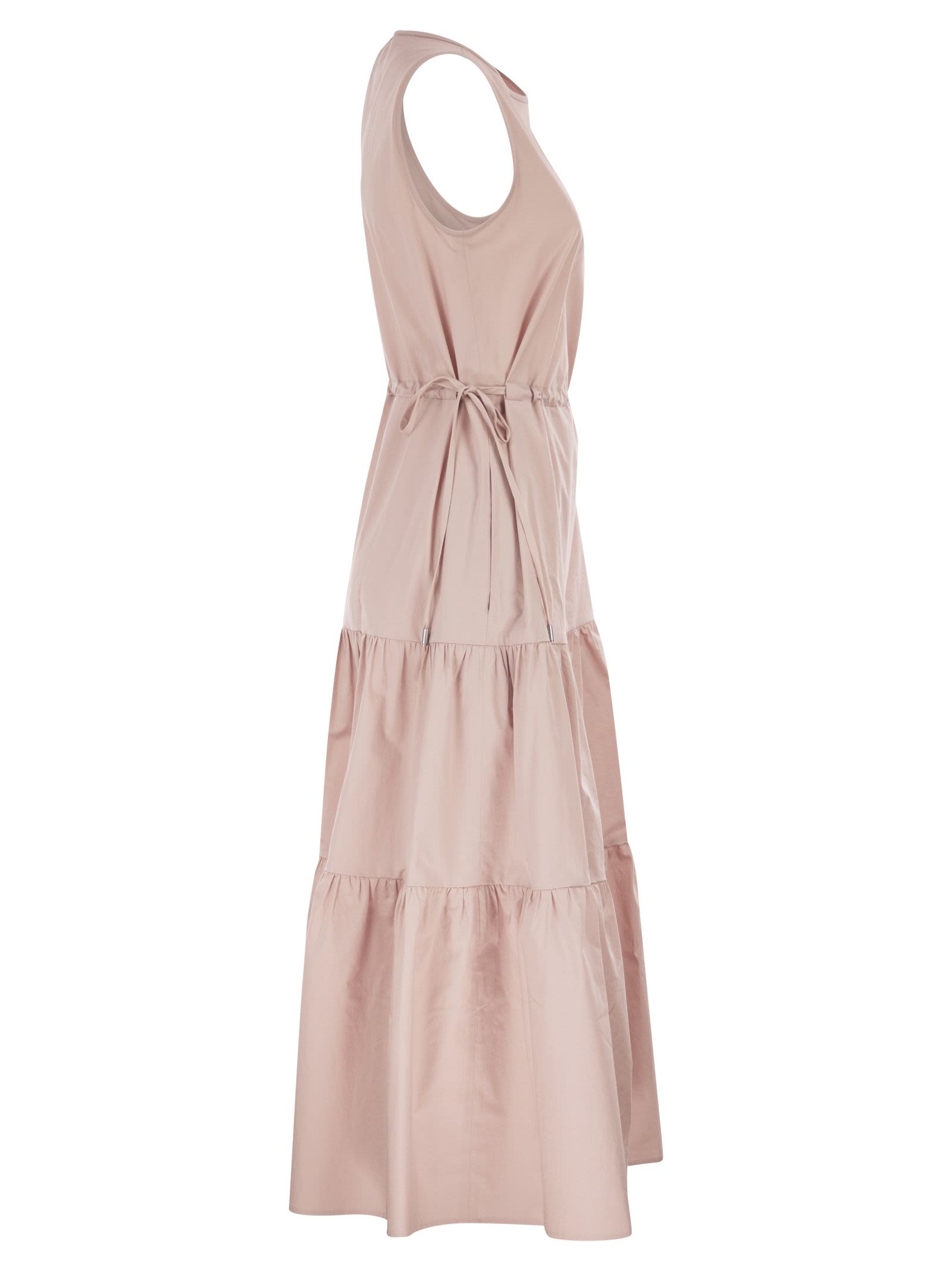 Peserico Women Sleeveless Midi Dress In Stretch Cotton PESERICO