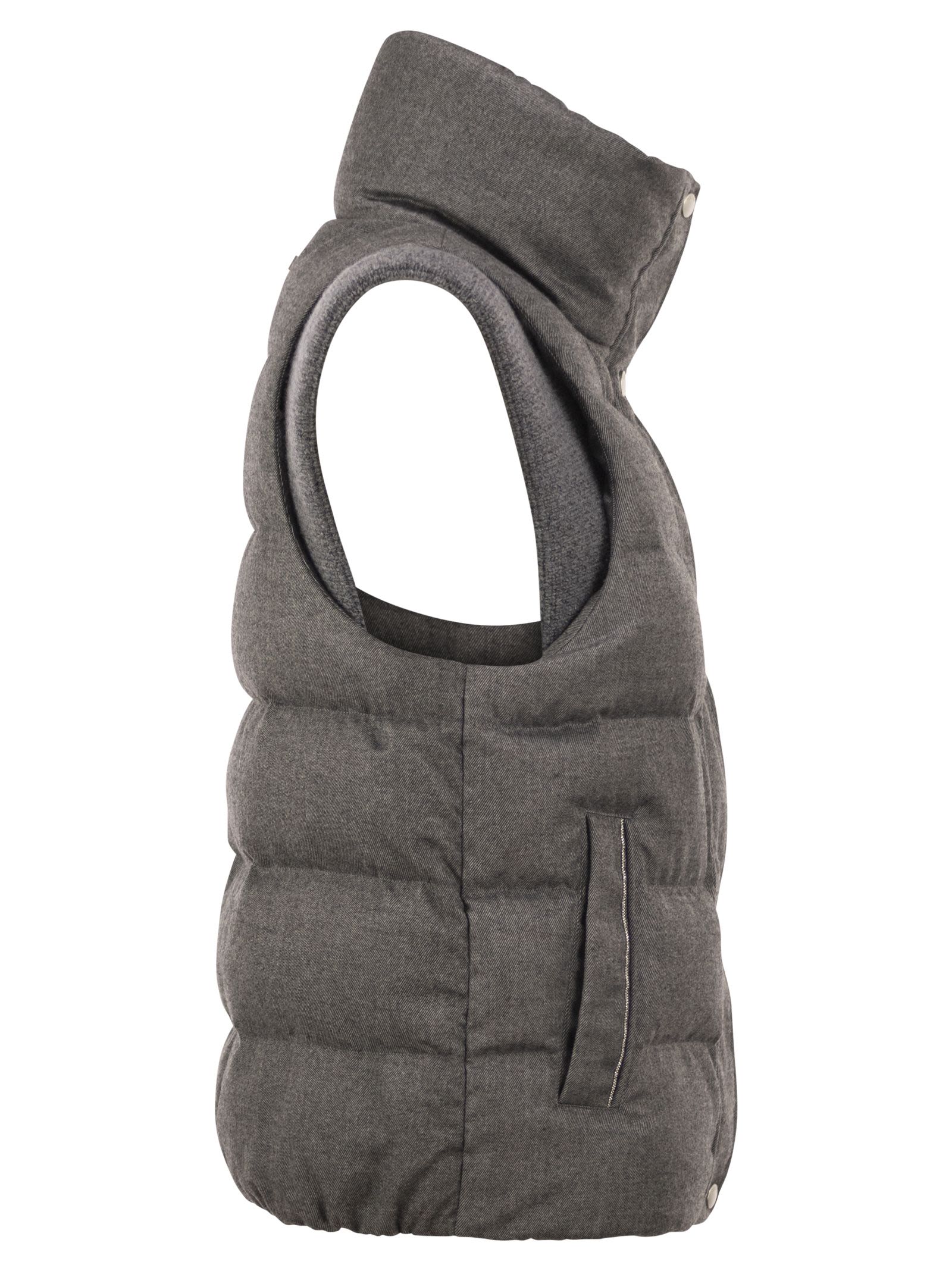 Peserico Women Padded Gilet With High Neck And Lurex Knit Details PESERICO