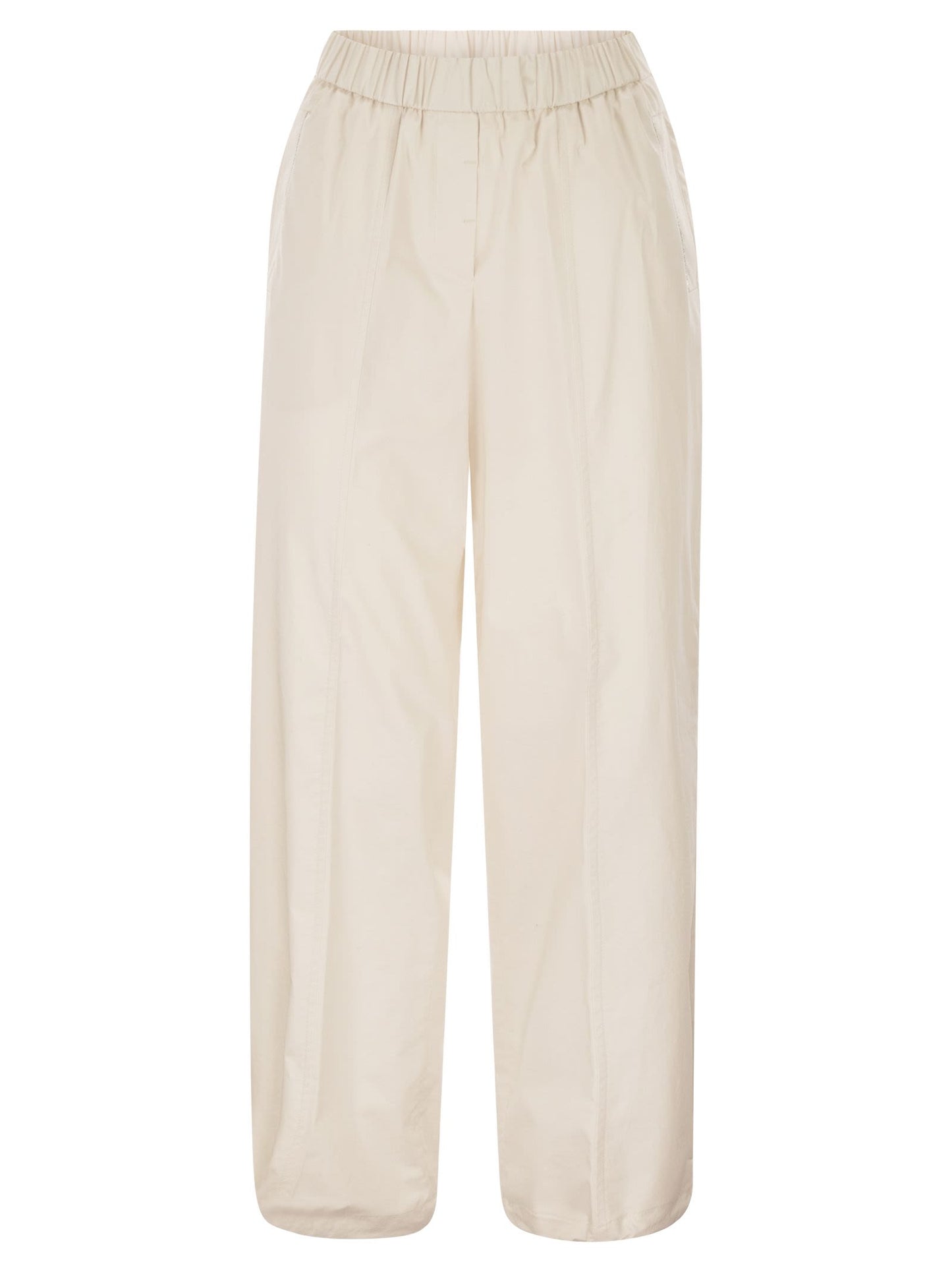 Peserico Women Loose-Fitting Stretch Cotton Trousers With Elasticated Waistband PESERICO