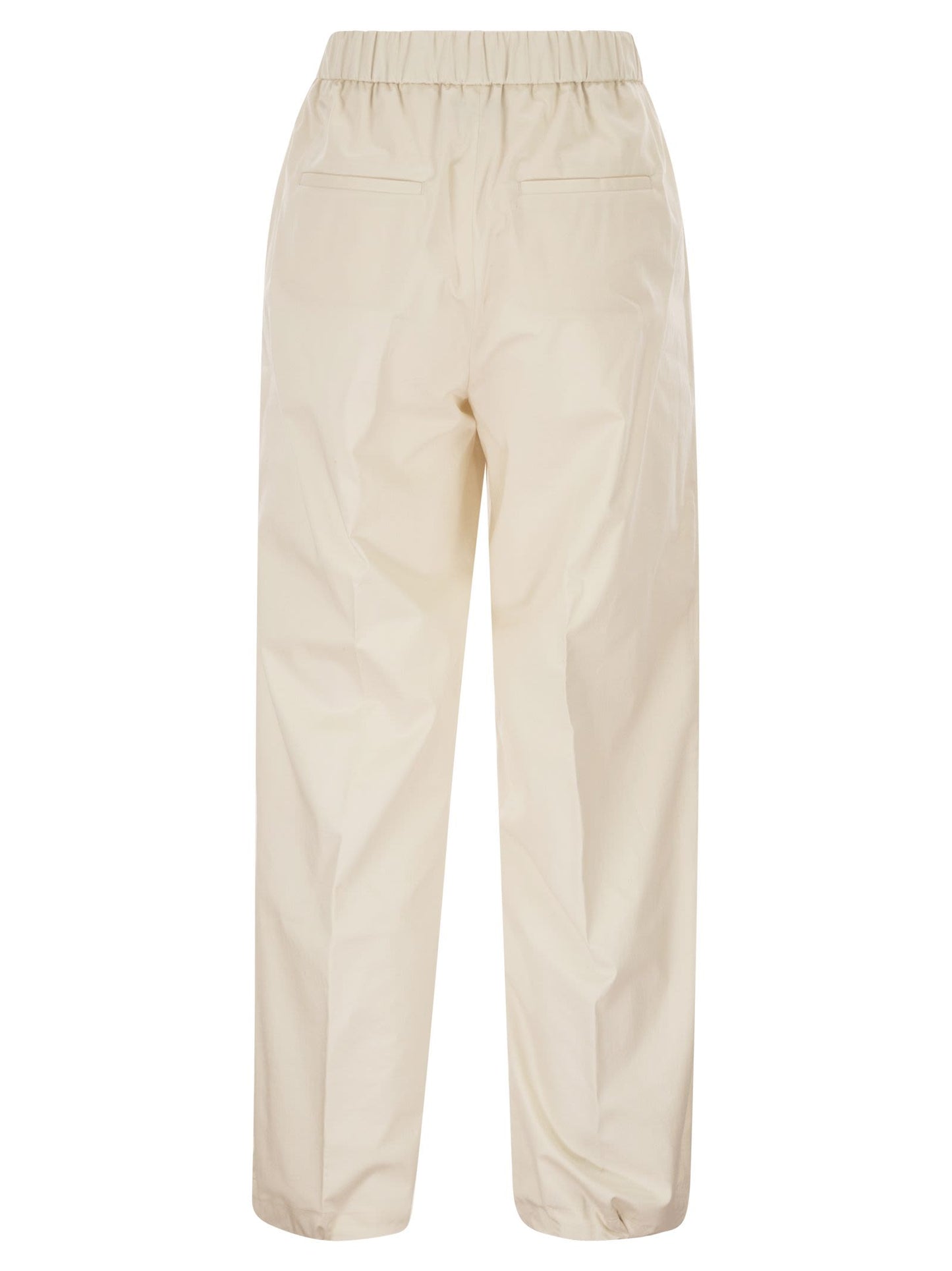 Peserico Women Loose-Fitting Stretch Cotton Trousers With Elasticated Waistband PESERICO