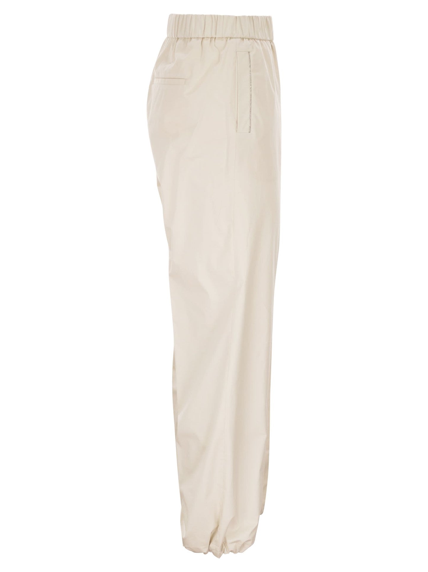Peserico Women Loose-Fitting Stretch Cotton Trousers With Elasticated Waistband PESERICO