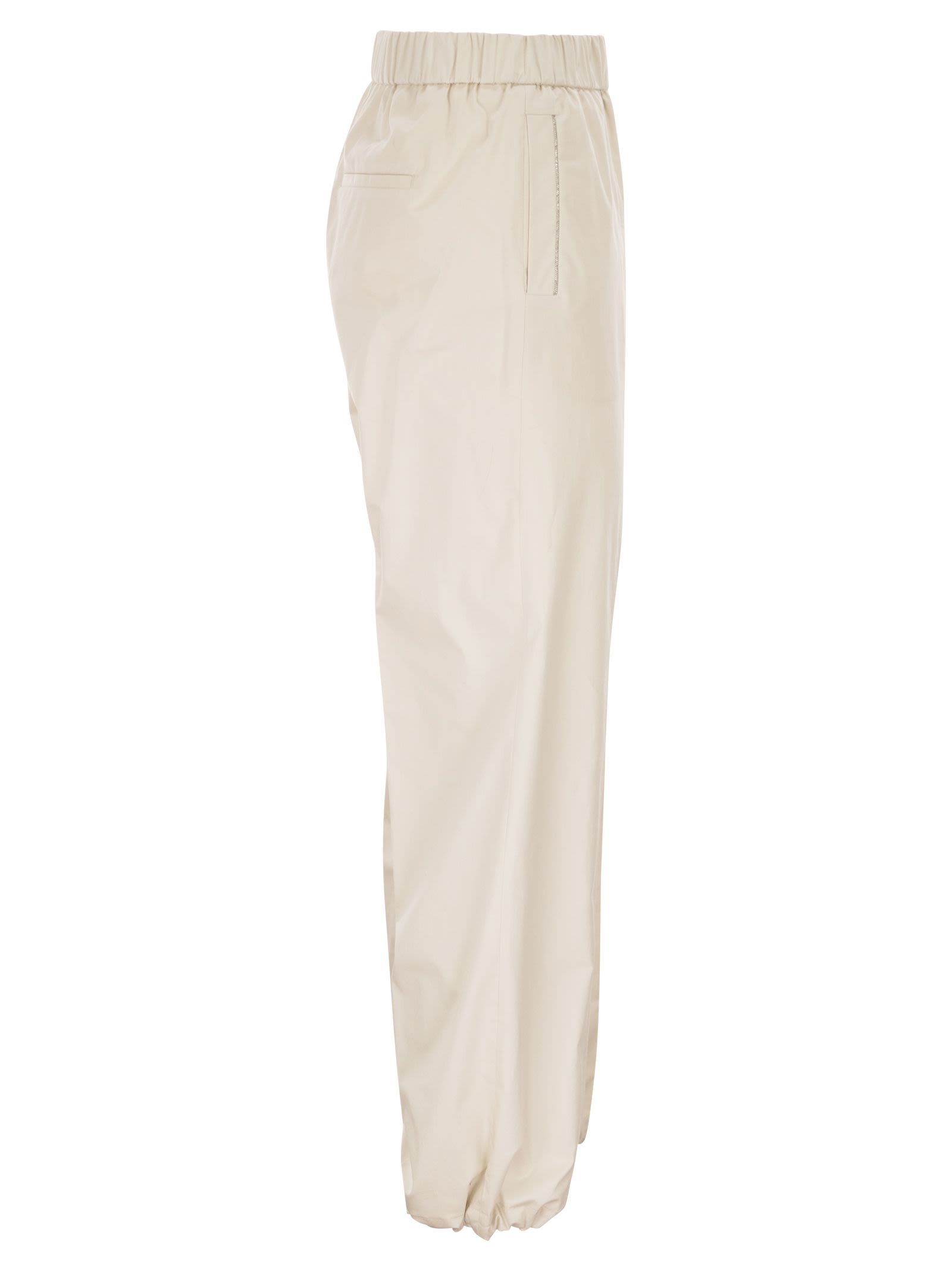 Peserico Women Loose-Fitting Stretch Cotton Trousers With Elasticated Waistband PESERICO