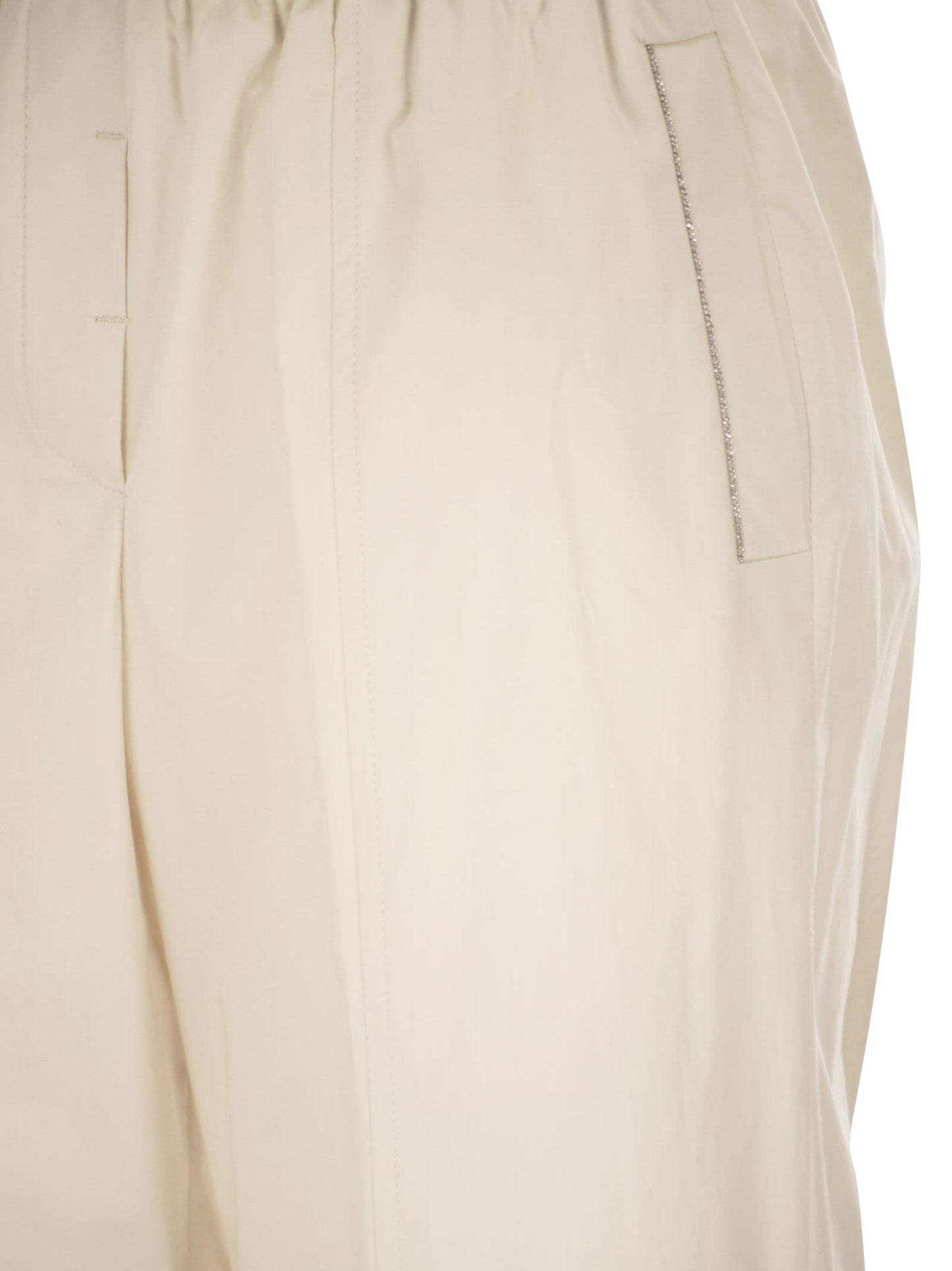 Peserico Women Loose-Fitting Stretch Cotton Trousers With Elasticated Waistband PESERICO