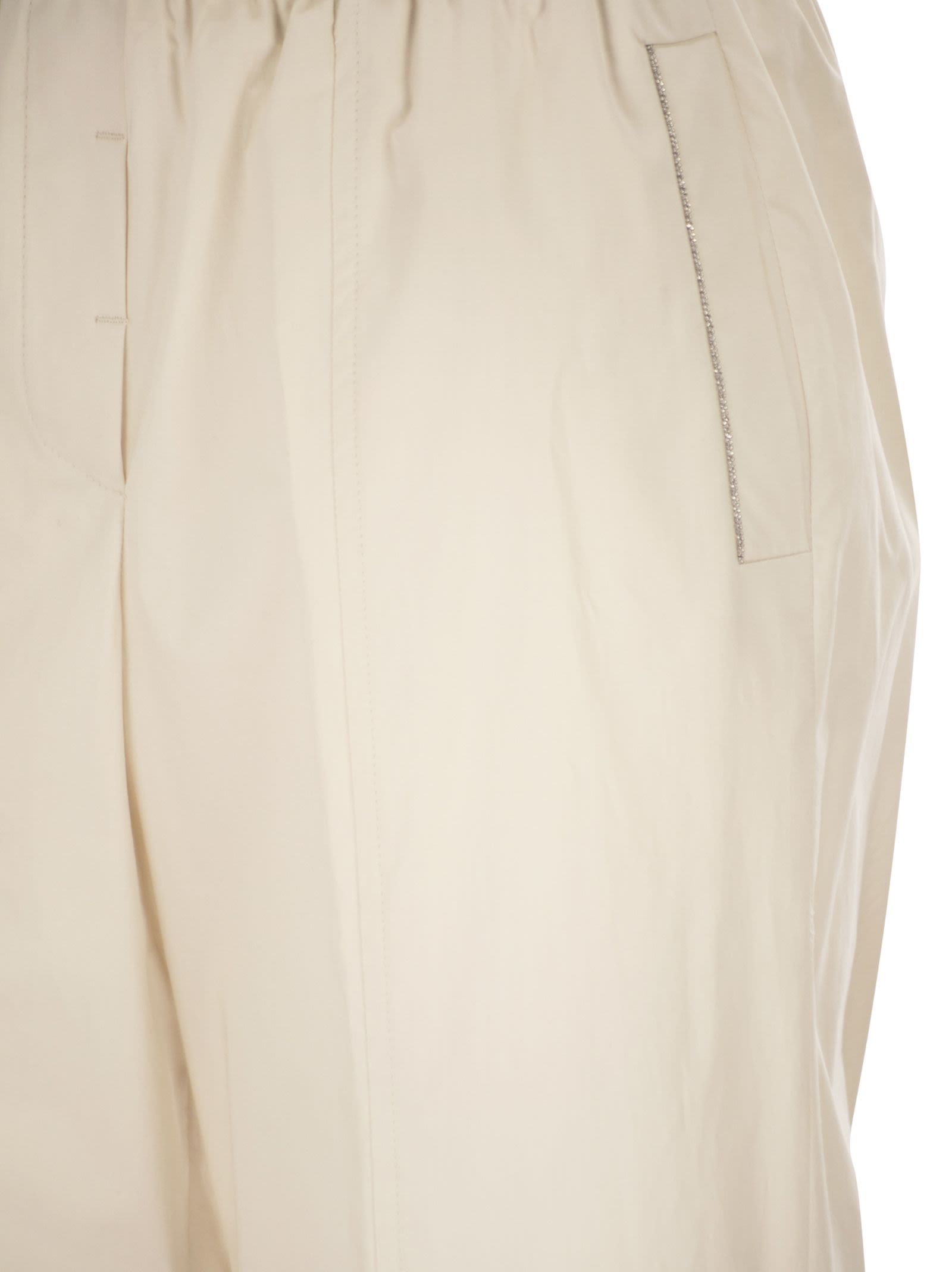 Peserico Women Loose-Fitting Stretch Cotton Trousers With Elasticated Waistband PESERICO