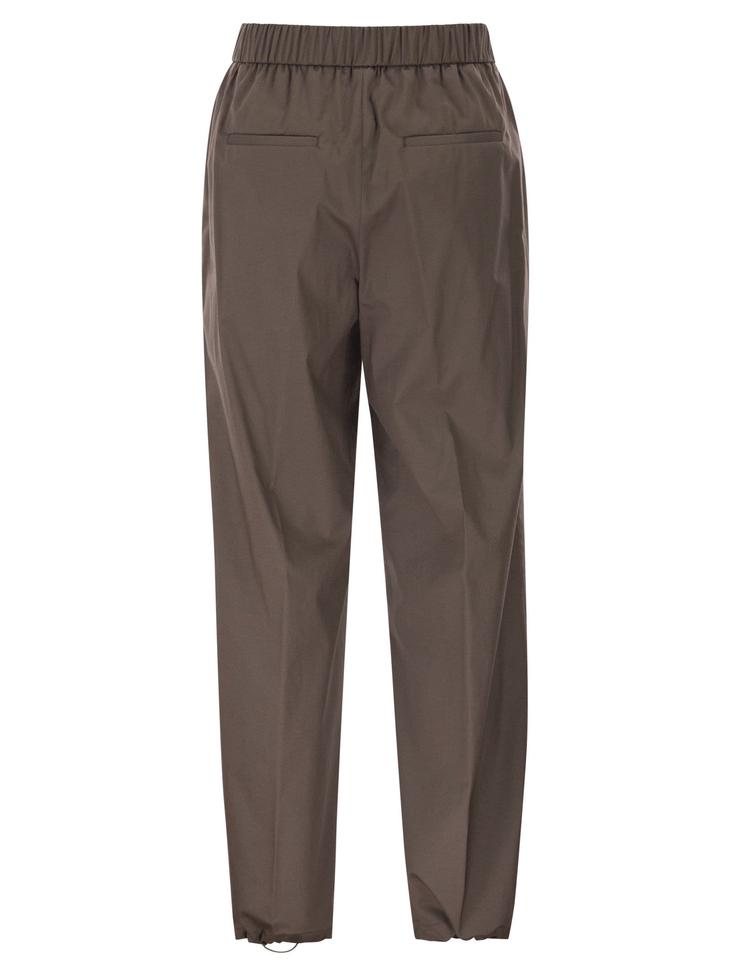 Peserico Women Loose-Fitting Stretch Cotton Trousers With Elasticated Waistband PESERICO