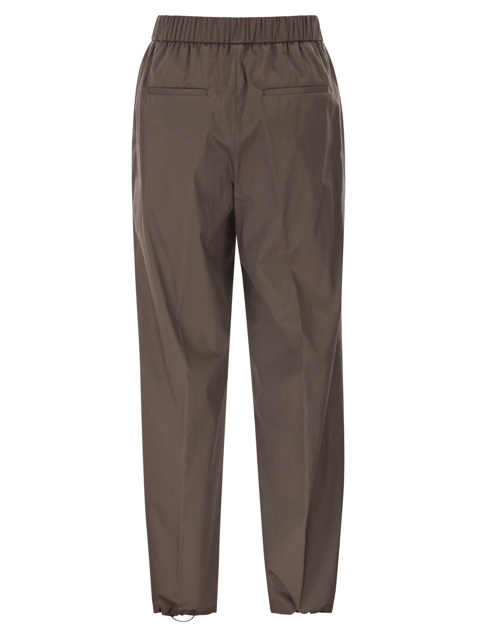 Peserico Women Loose-Fitting Stretch Cotton Trousers With Elasticated Waistband PESERICO