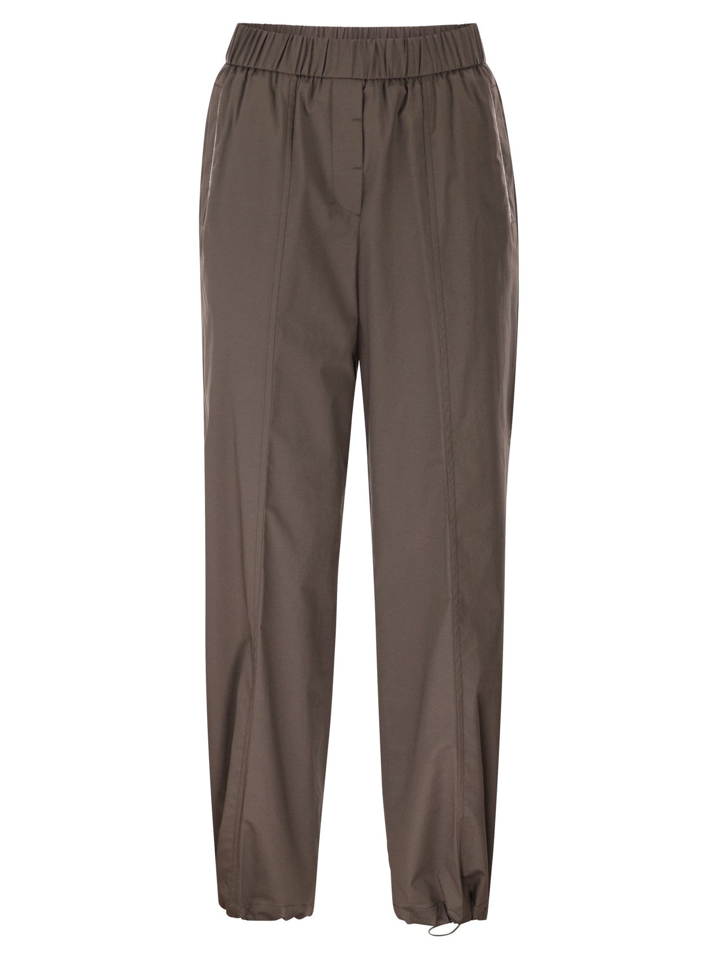 Peserico Women Loose-Fitting Stretch Cotton Trousers With Elasticated Waistband PESERICO
