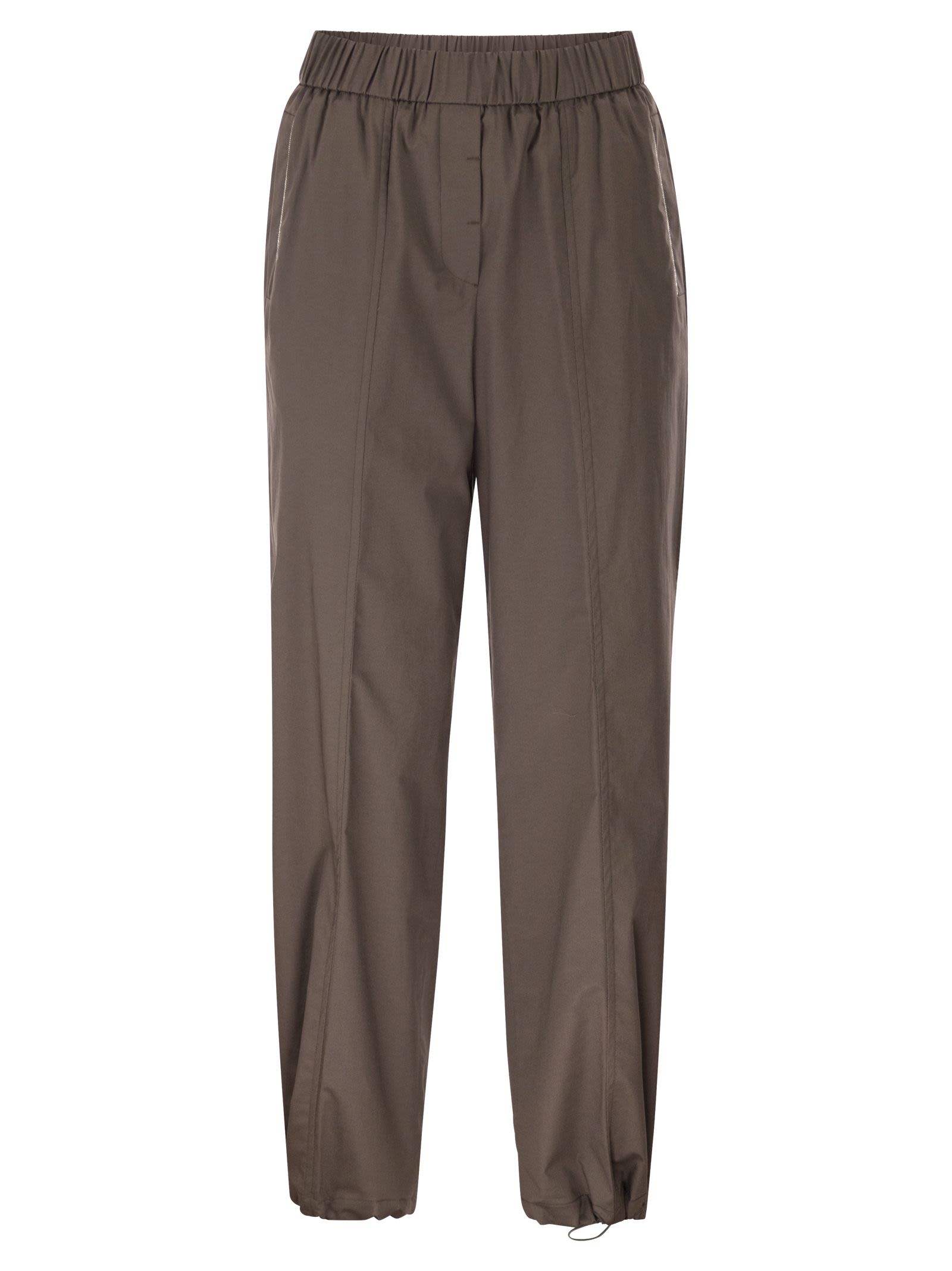 Peserico Women Loose-Fitting Stretch Cotton Trousers With Elasticated Waistband PESERICO