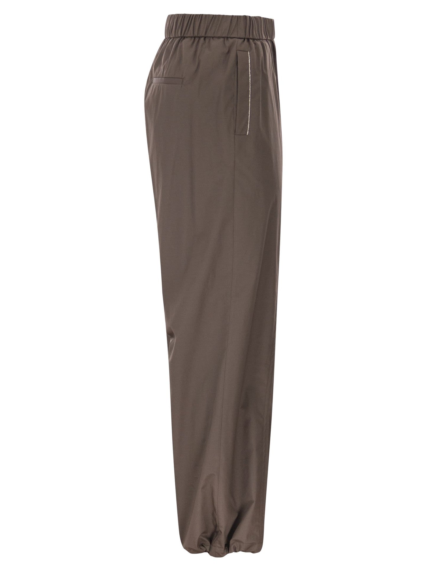 Peserico Women Loose-Fitting Stretch Cotton Trousers With Elasticated Waistband PESERICO
