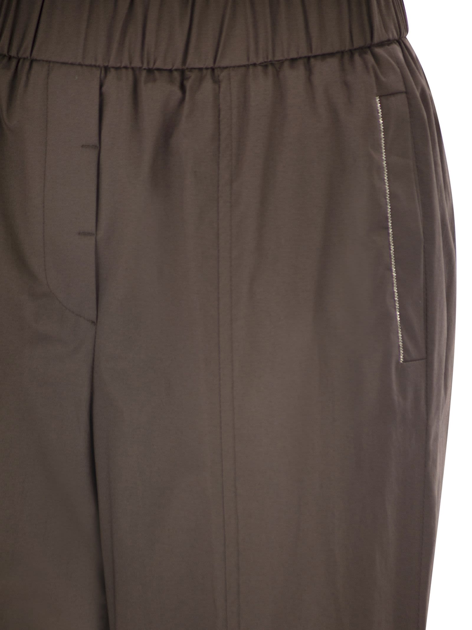 Peserico Women Loose-Fitting Stretch Cotton Trousers With Elasticated Waistband PESERICO