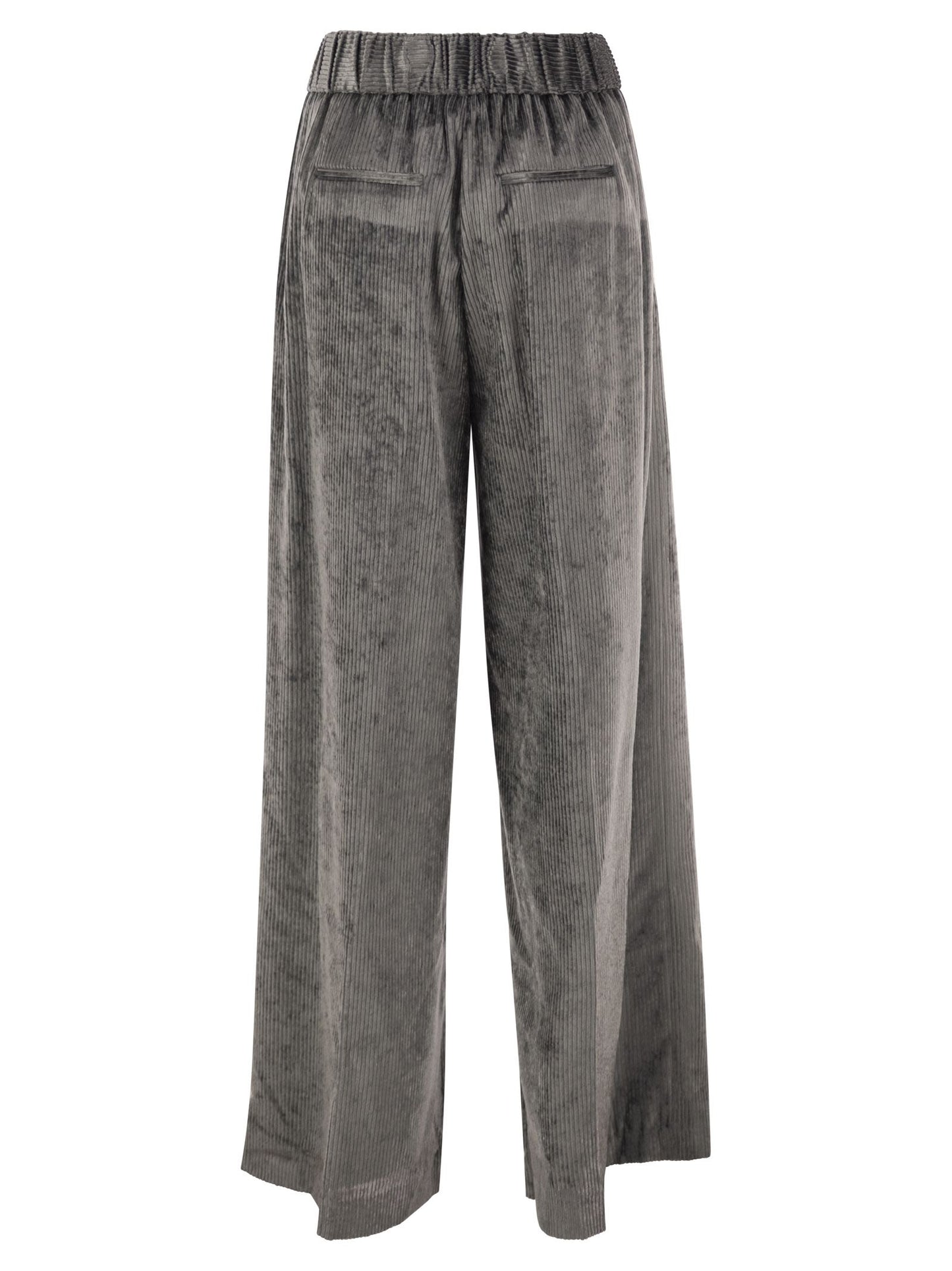Peserico Women Wide-Leg Corded Velvet Trousers PESERICO