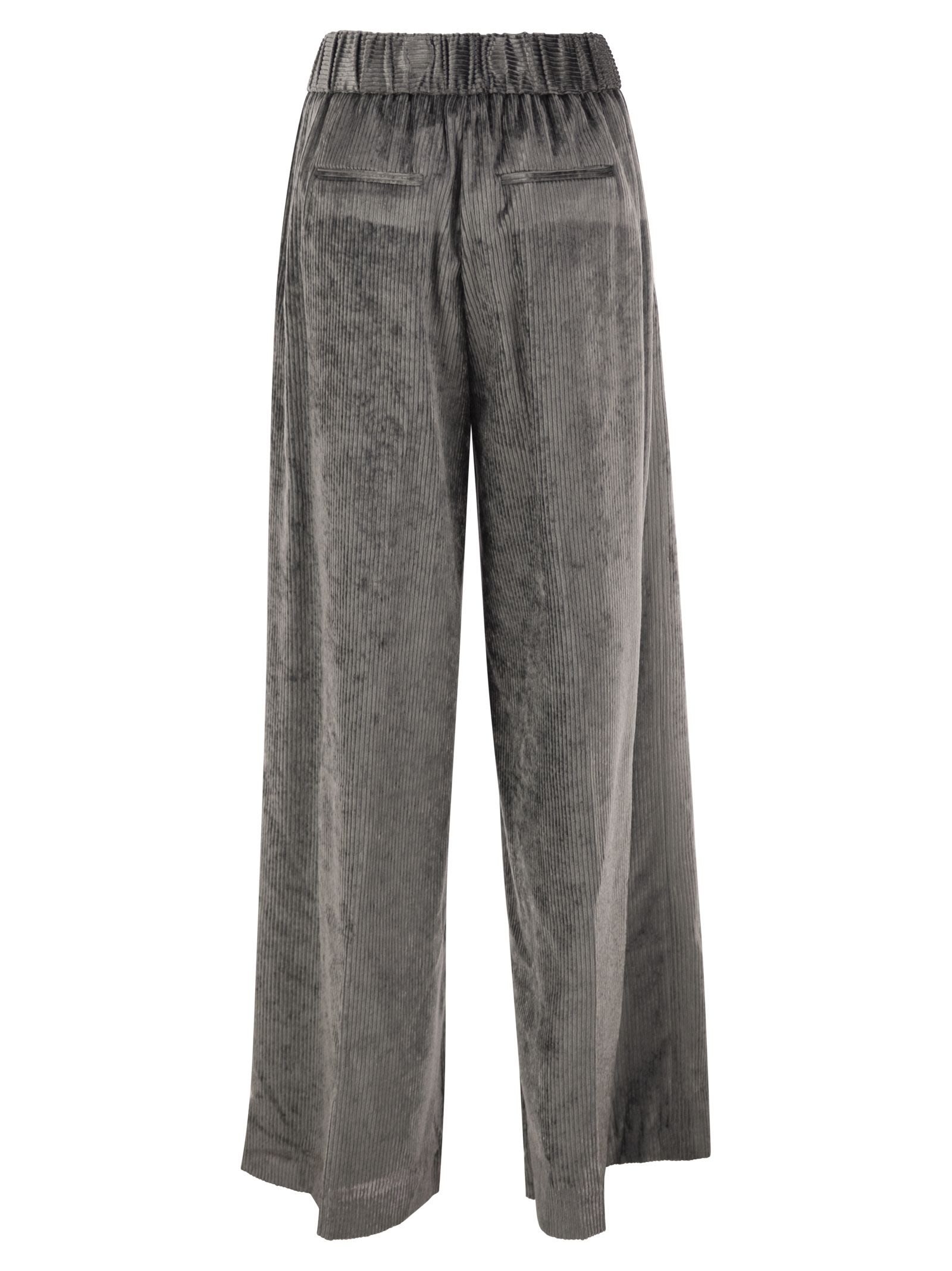 Peserico Women Wide-Leg Corded Velvet Trousers PESERICO