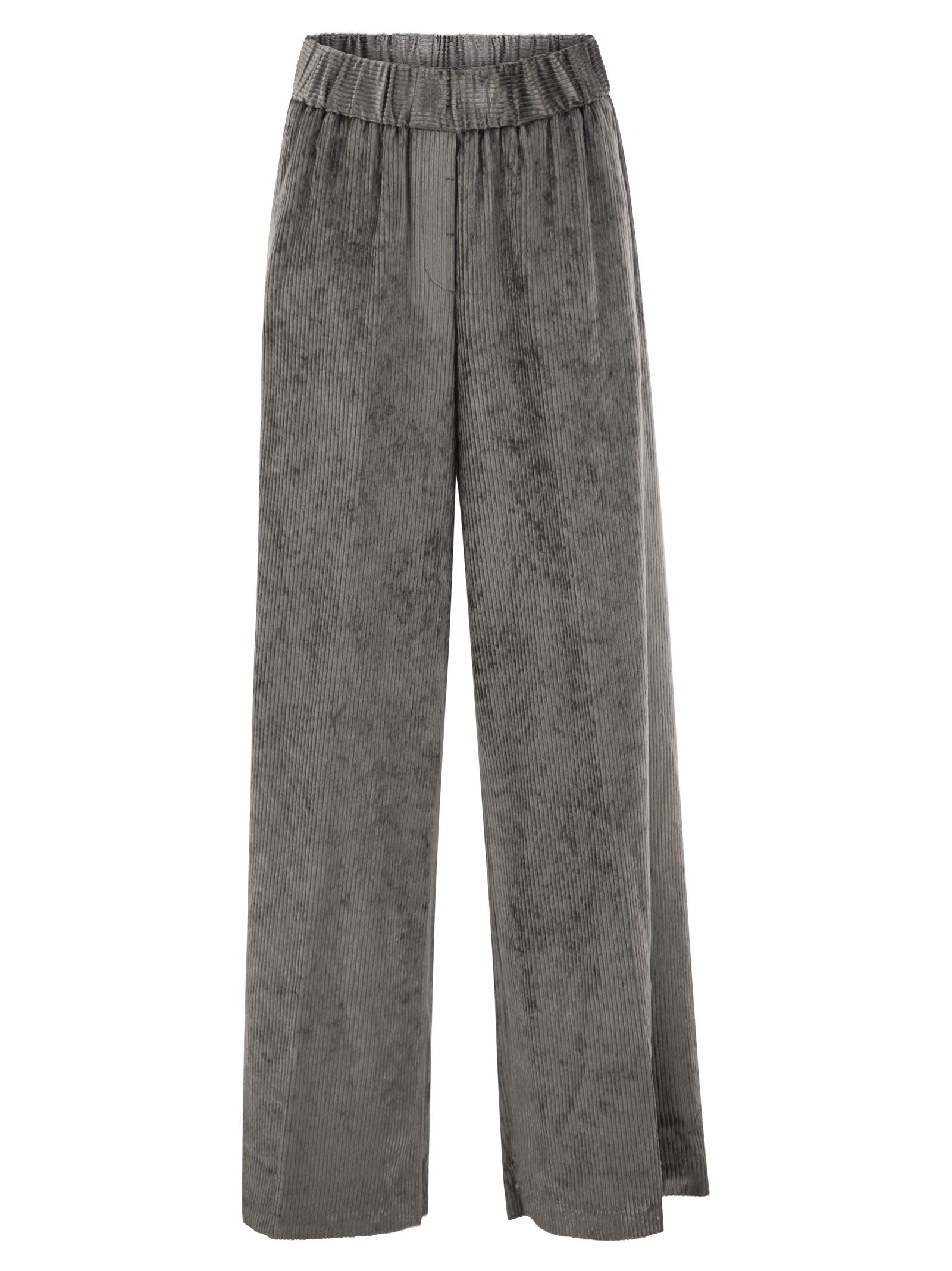 Peserico Women Wide-Leg Corded Velvet Trousers PESERICO