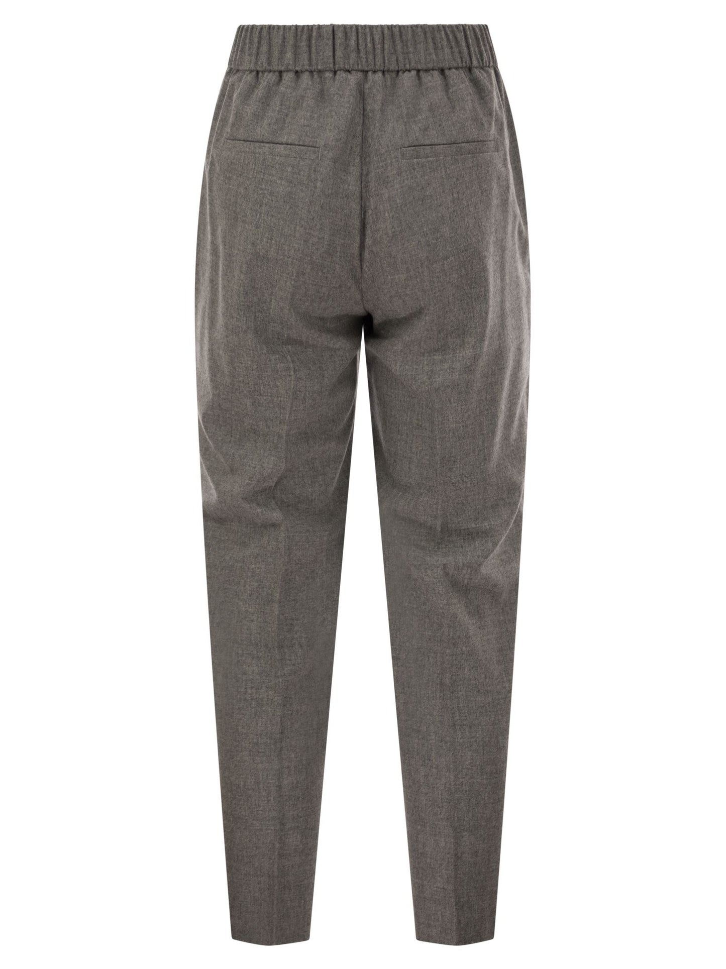 Peserico Women Virgin Wool And Cashmere Tapered Trousers With Elasticated Waistband PESERICO