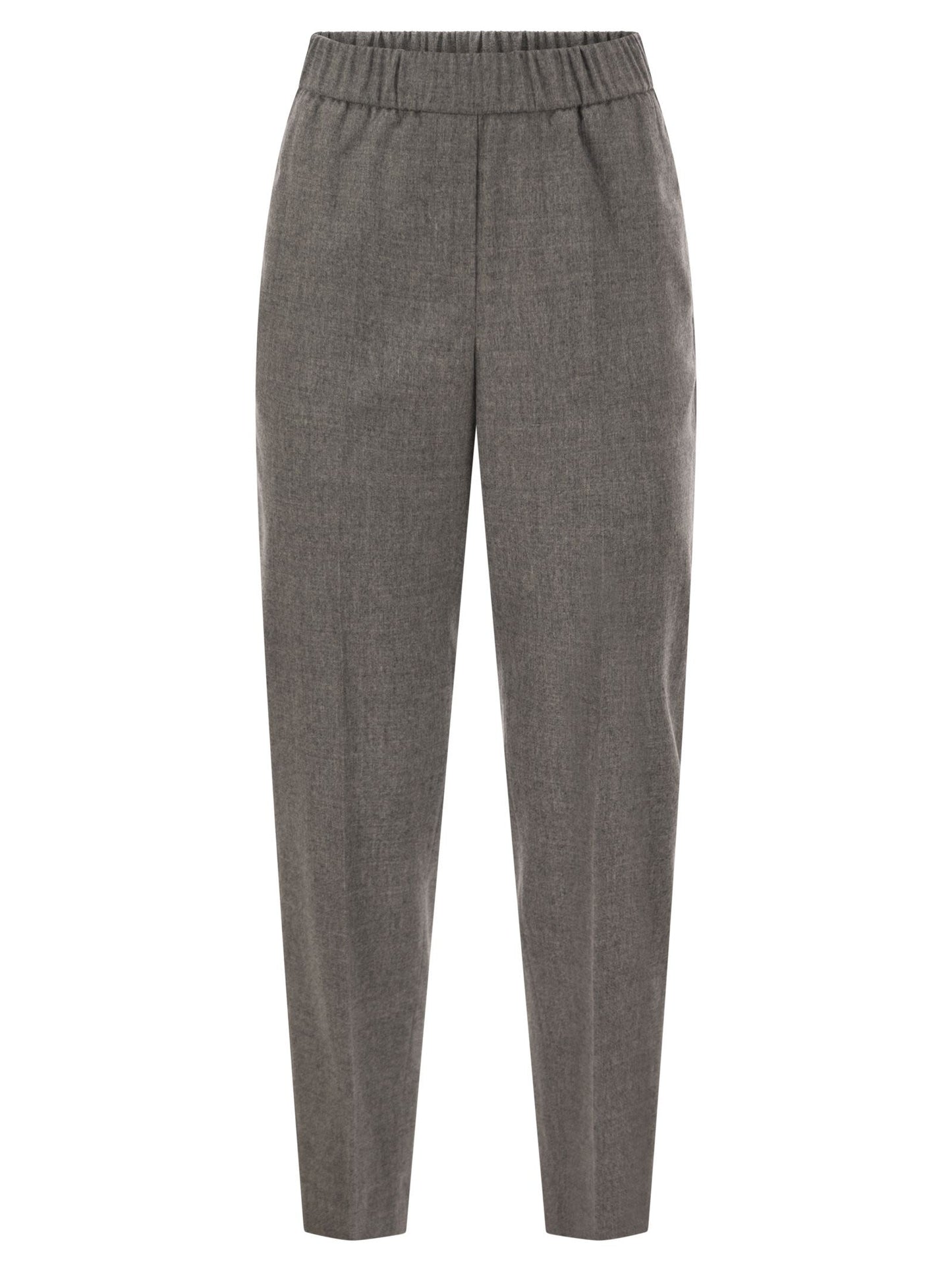 Peserico Women Virgin Wool And Cashmere Tapered Trousers With Elasticated Waistband PESERICO