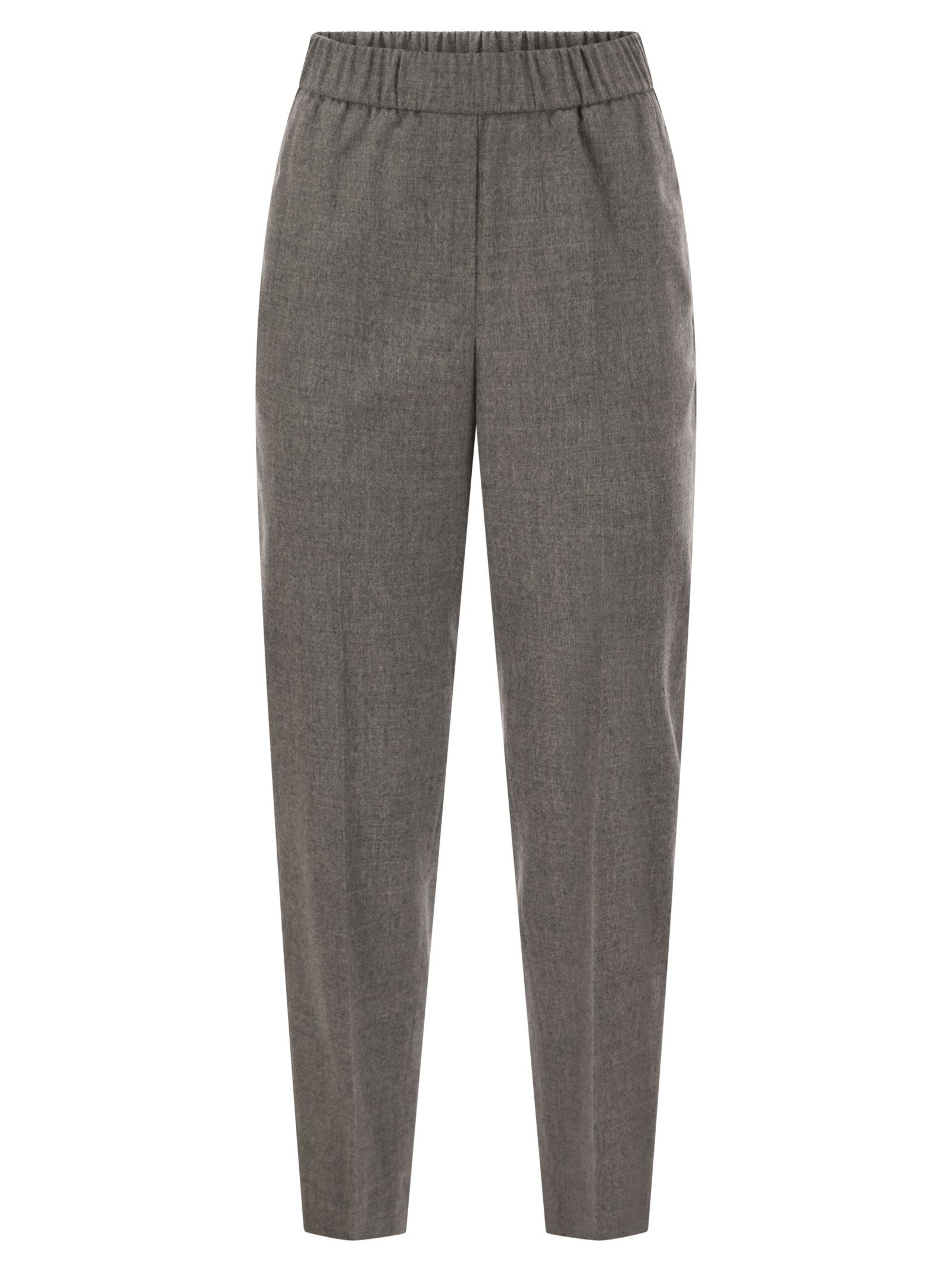 Peserico Women Virgin Wool And Cashmere Tapered Trousers With Elasticated Waistband PESERICO