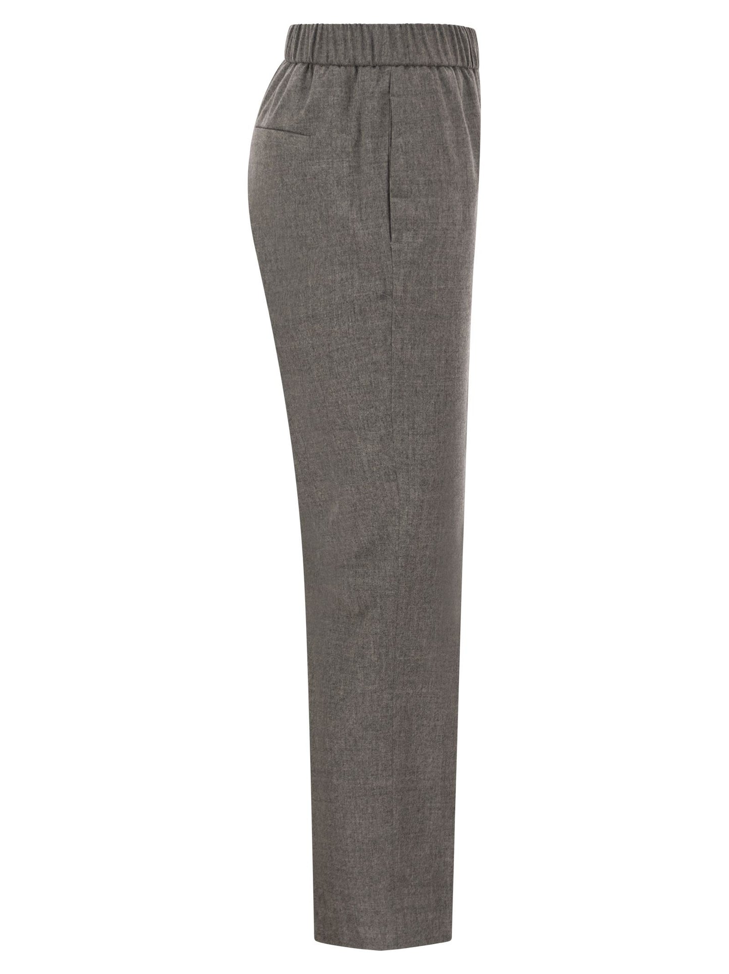 Peserico Women Virgin Wool And Cashmere Tapered Trousers With Elasticated Waistband PESERICO