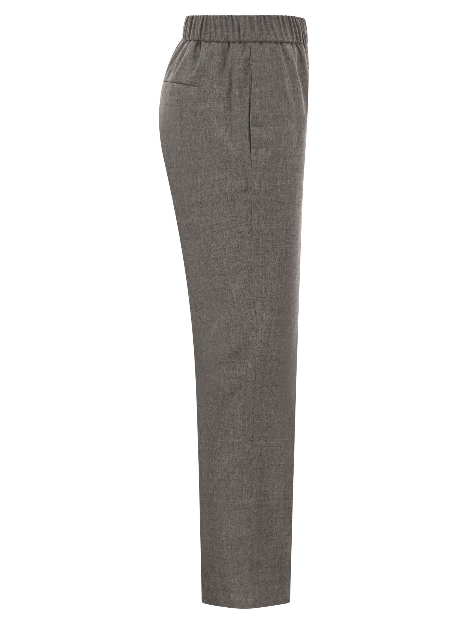 Peserico Women Virgin Wool And Cashmere Tapered Trousers With Elasticated Waistband PESERICO