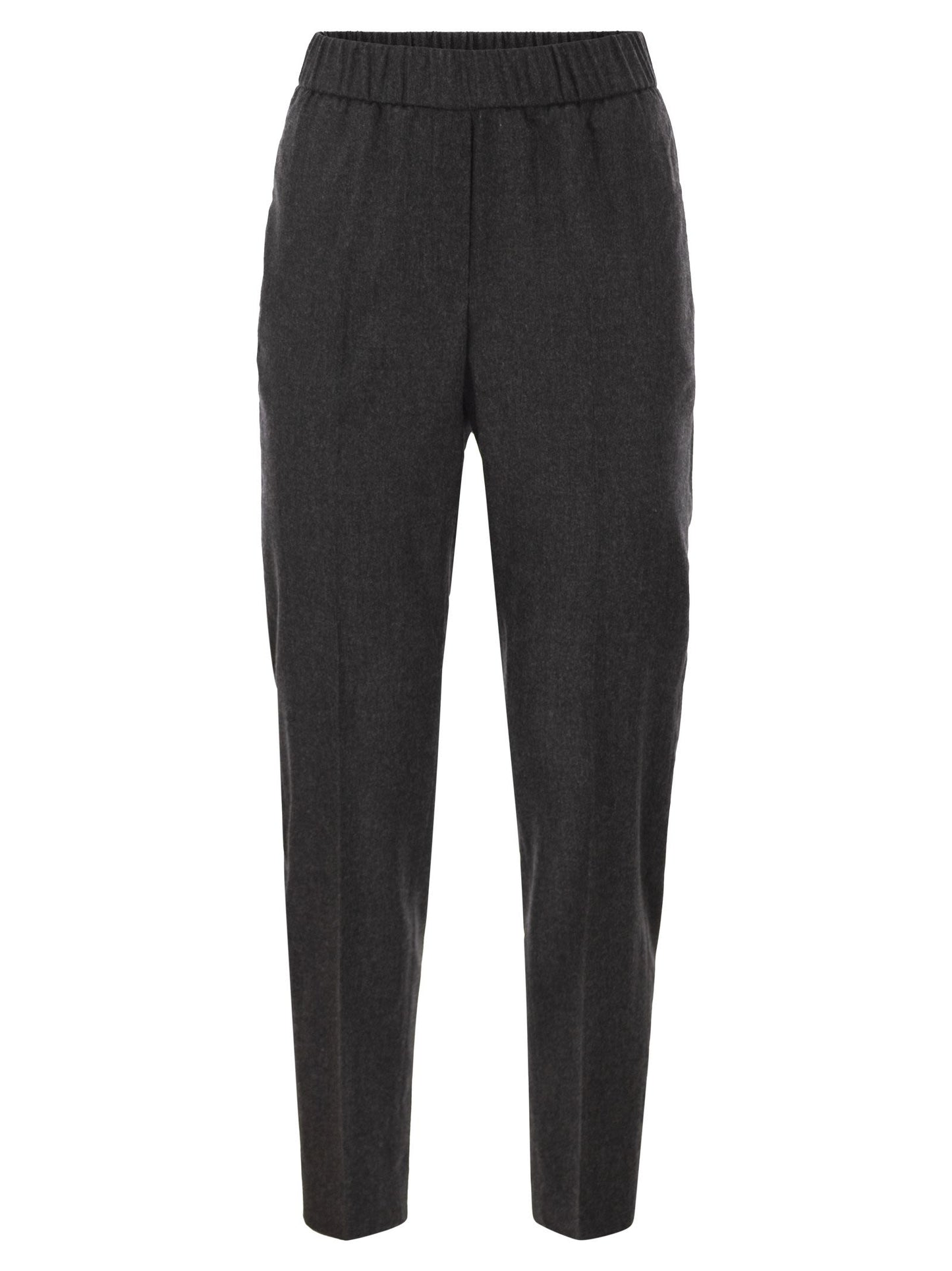 Peserico Women Virgin Wool And Cashmere Tapered Trousers With Elasticated Waistband PESERICO