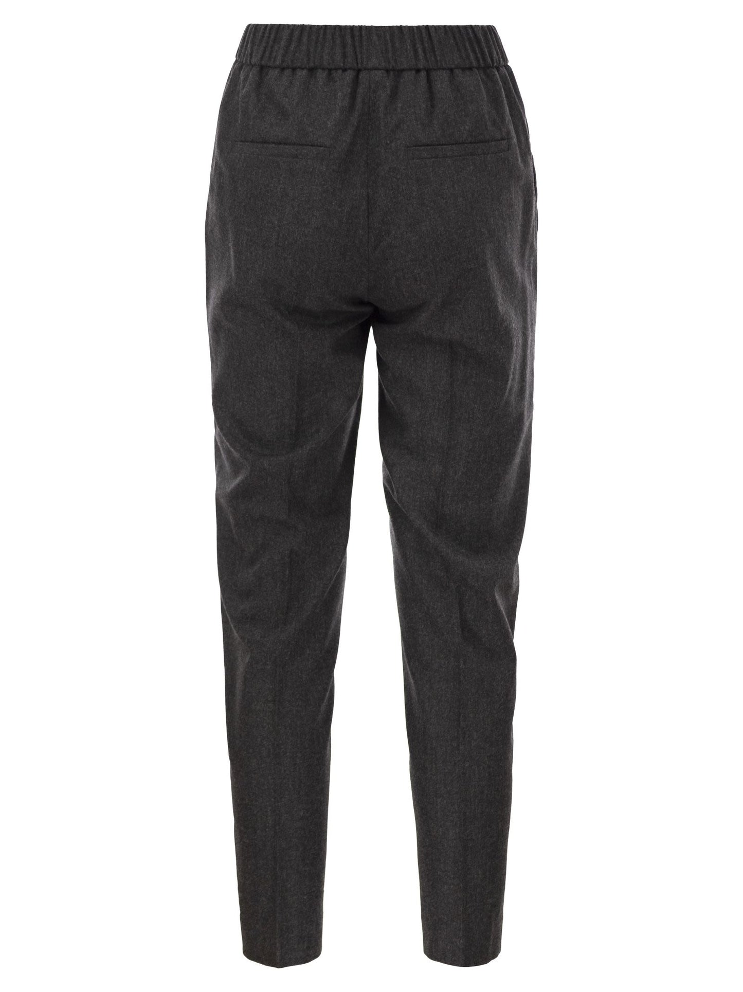 Peserico Women Virgin Wool And Cashmere Tapered Trousers With Elasticated Waistband PESERICO