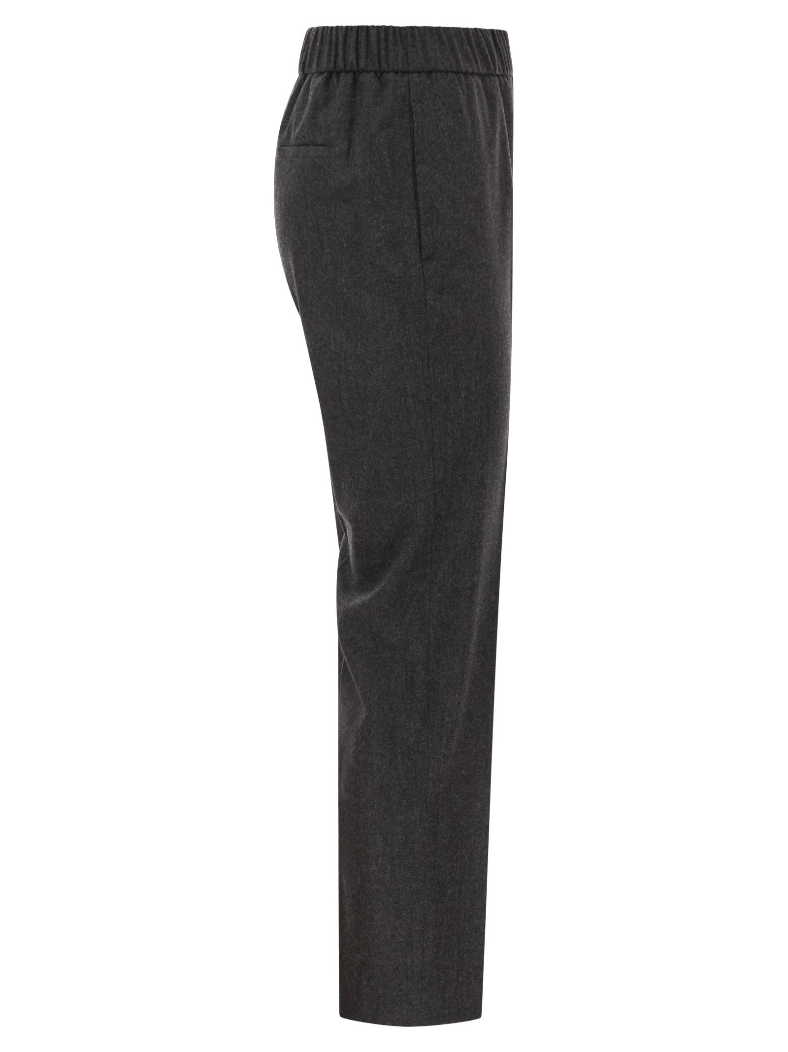 Peserico Women Virgin Wool And Cashmere Tapered Trousers With Elasticated Waistband PESERICO