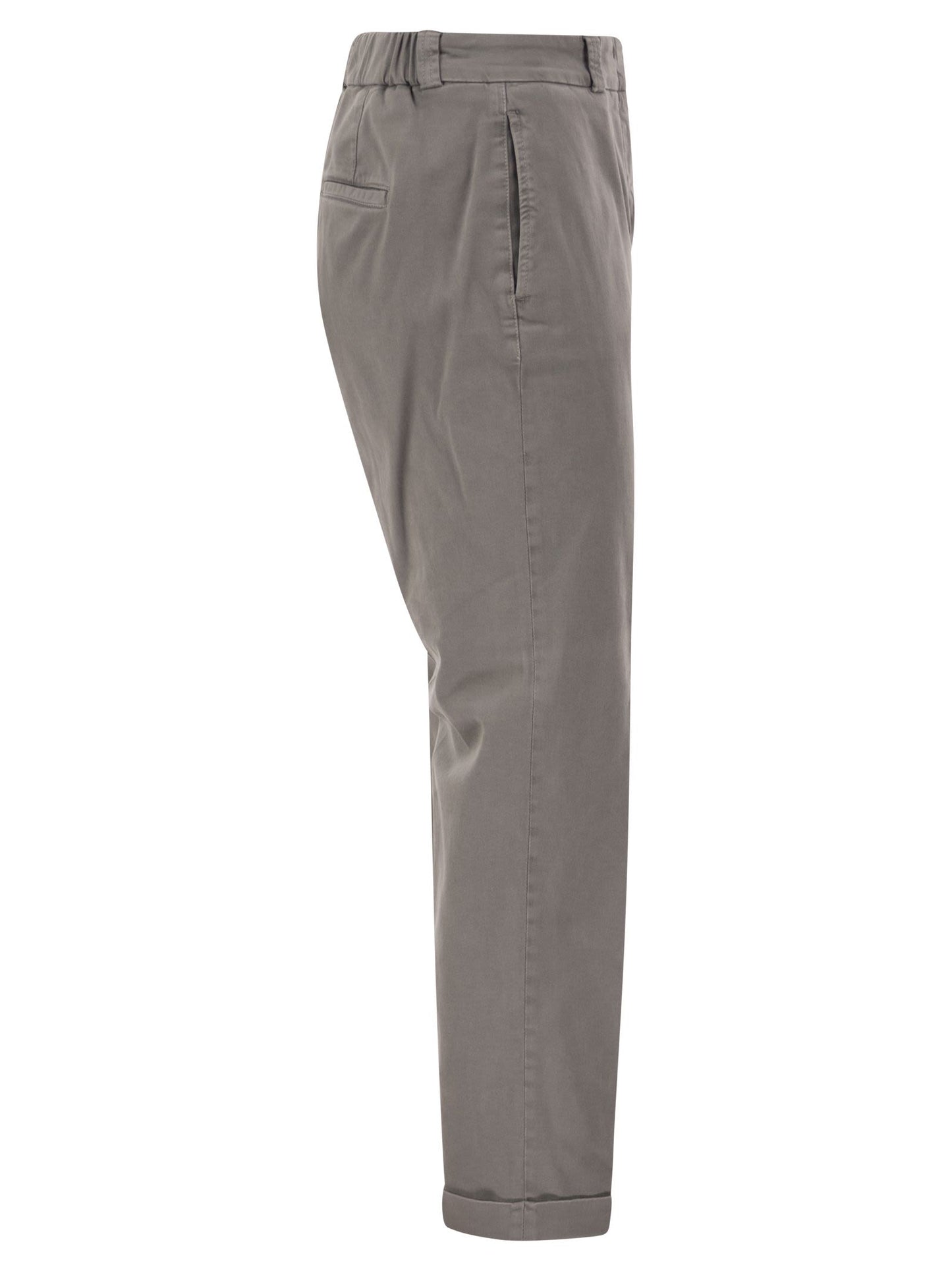 Peserico Women Stretch Cotton Tapered Trousers With Elasticated Waistband PESERICO