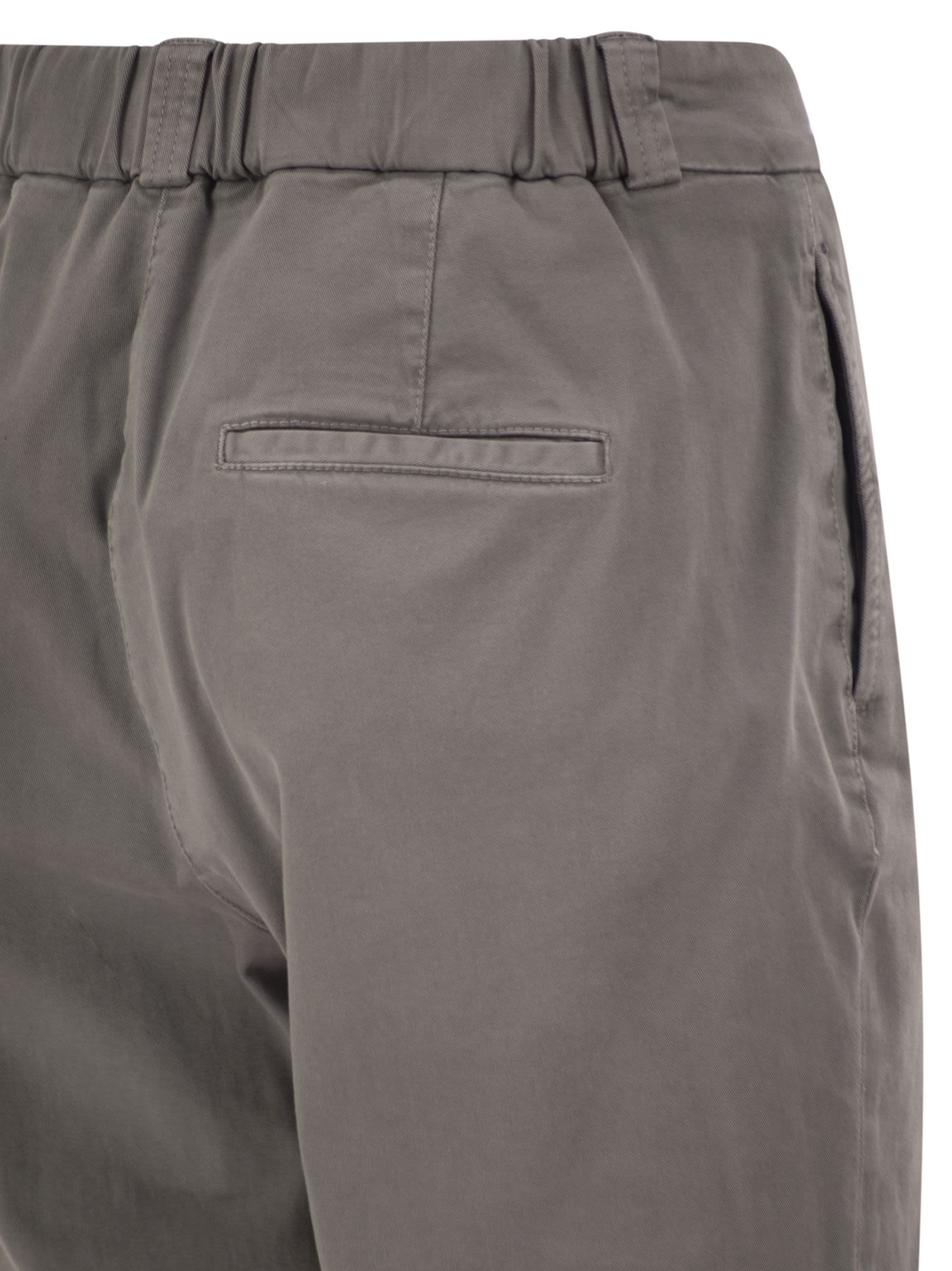 Peserico Women Stretch Cotton Tapered Trousers With Elasticated Waistband PESERICO