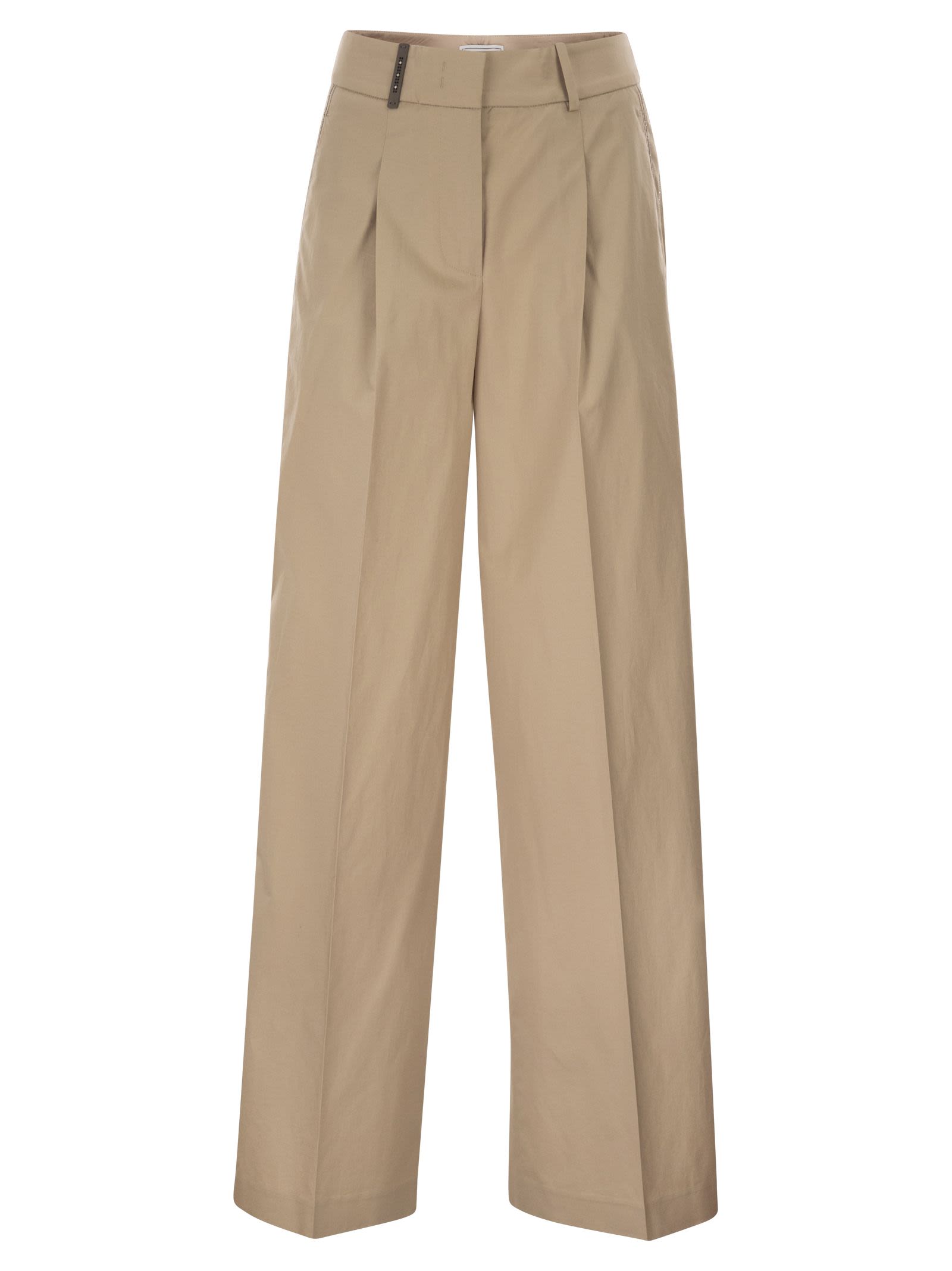 Peserico Women Tailored Trousers In Stretch Cotton With Pleats PESERICO