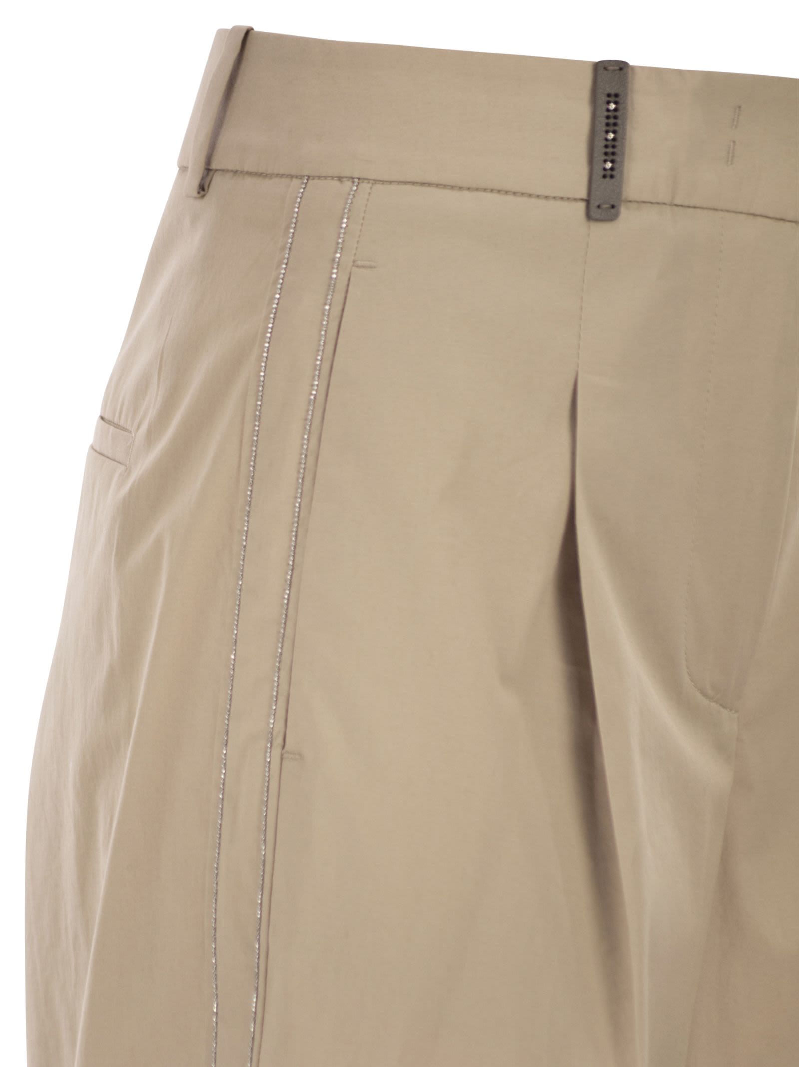 Peserico Women Tailored Trousers In Stretch Cotton With Pleats PESERICO
