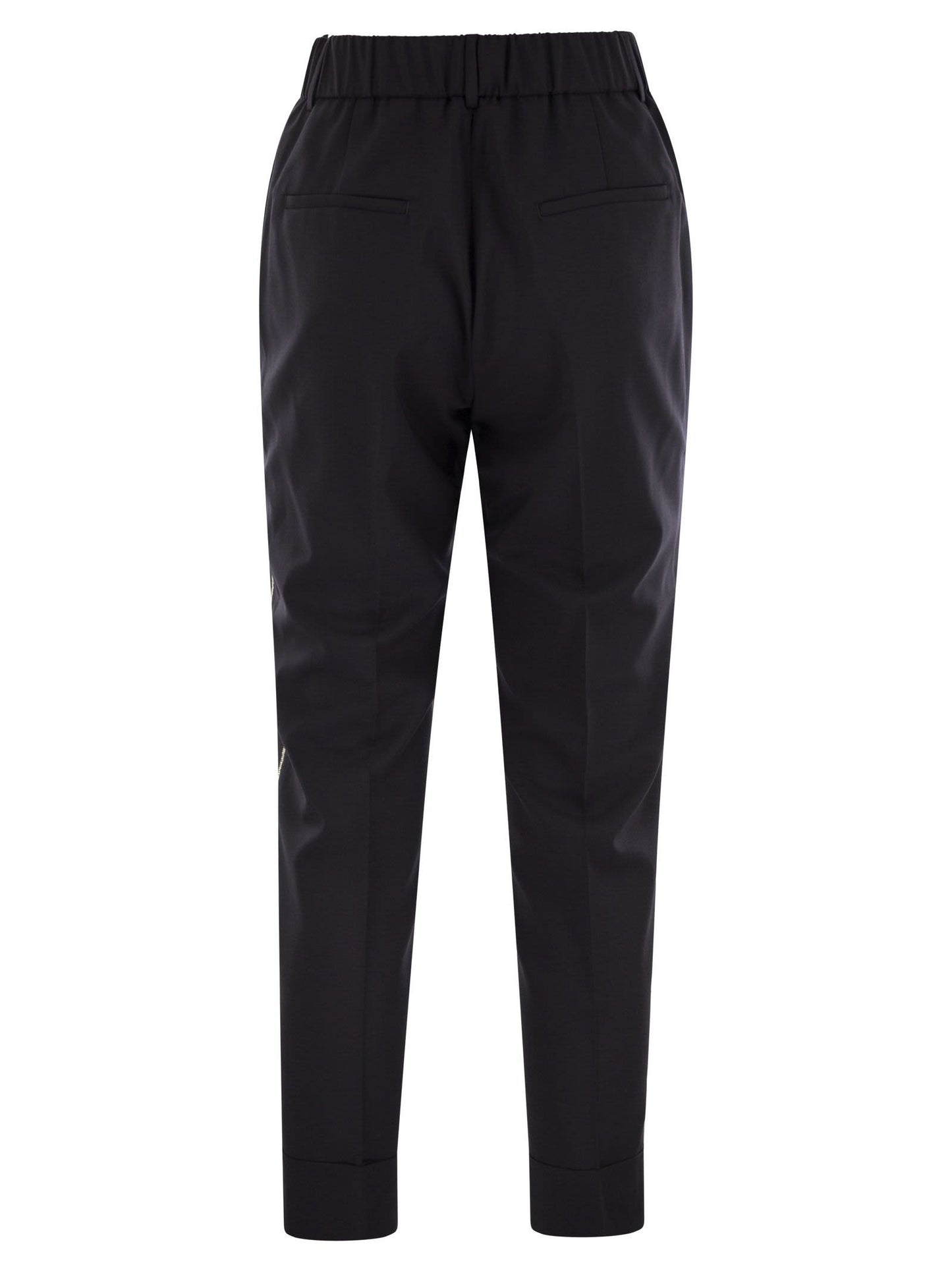 Peserico Women Virgin Wool Blend Trousers With Jewellery Peserico