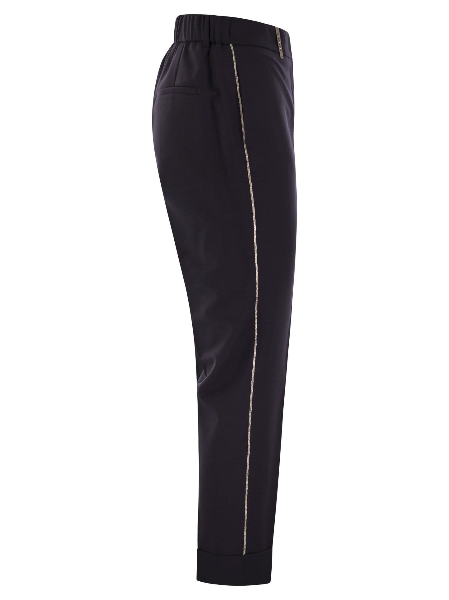 Peserico Women Virgin Wool Blend Trousers With Jewellery Peserico