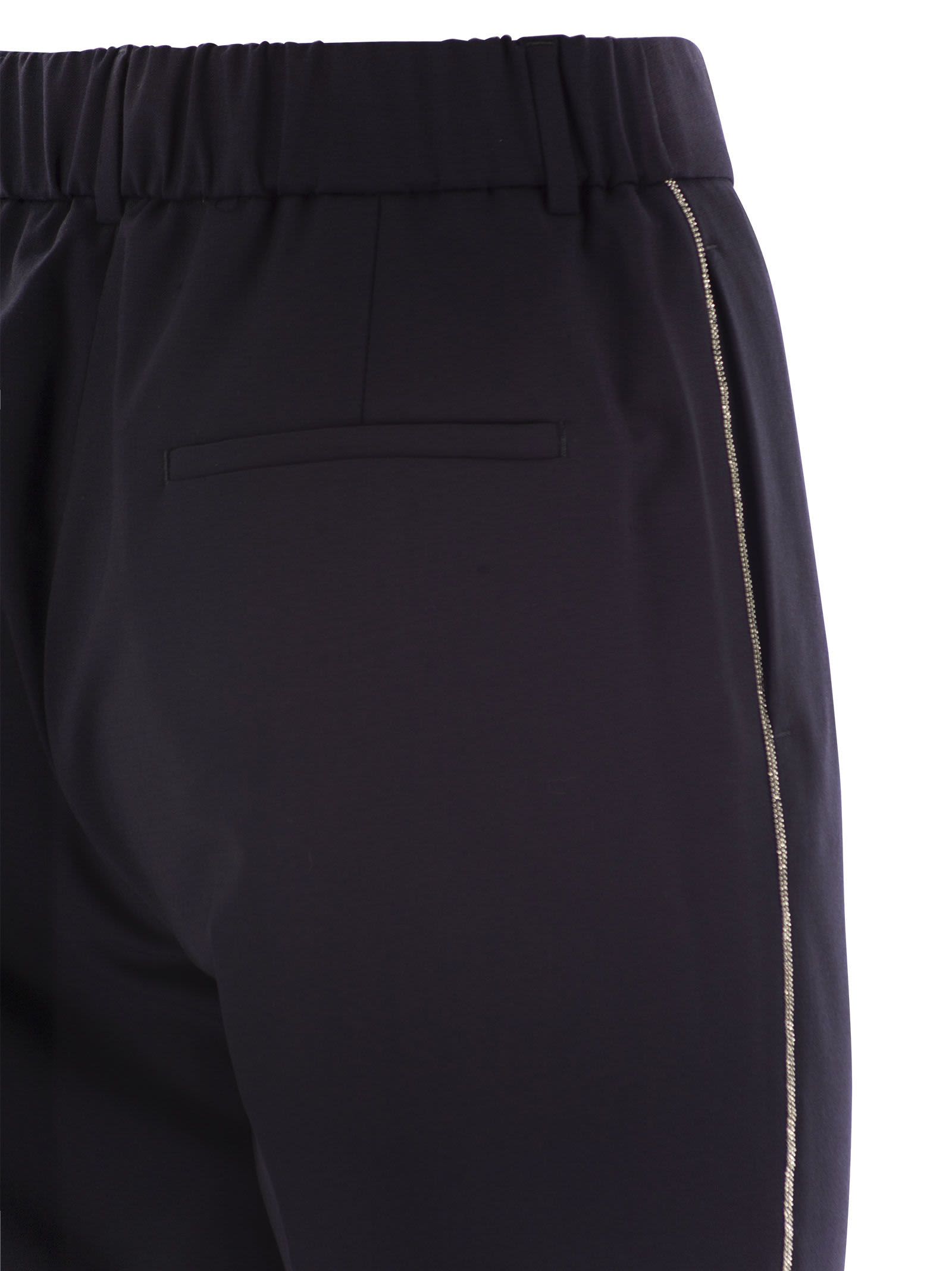 Peserico Women Virgin Wool Blend Trousers With Jewellery Peserico