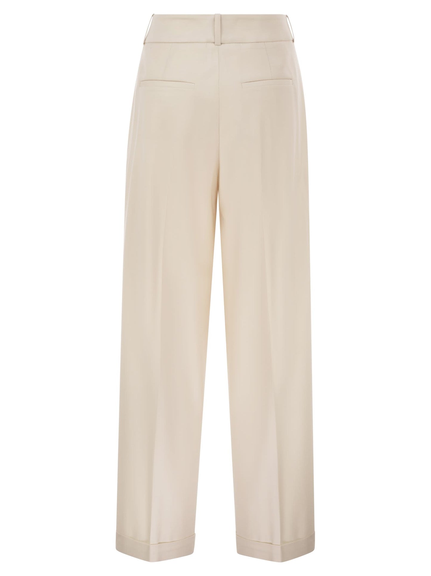 Peserico Women Tailored Virgin Wool Stretch Trousers With Front Pleats PESERICO
