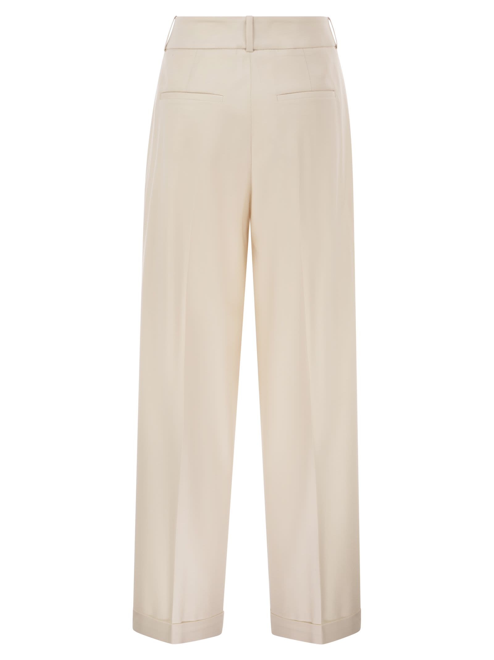 Peserico Women Tailored Virgin Wool Stretch Trousers With Front Pleats PESERICO