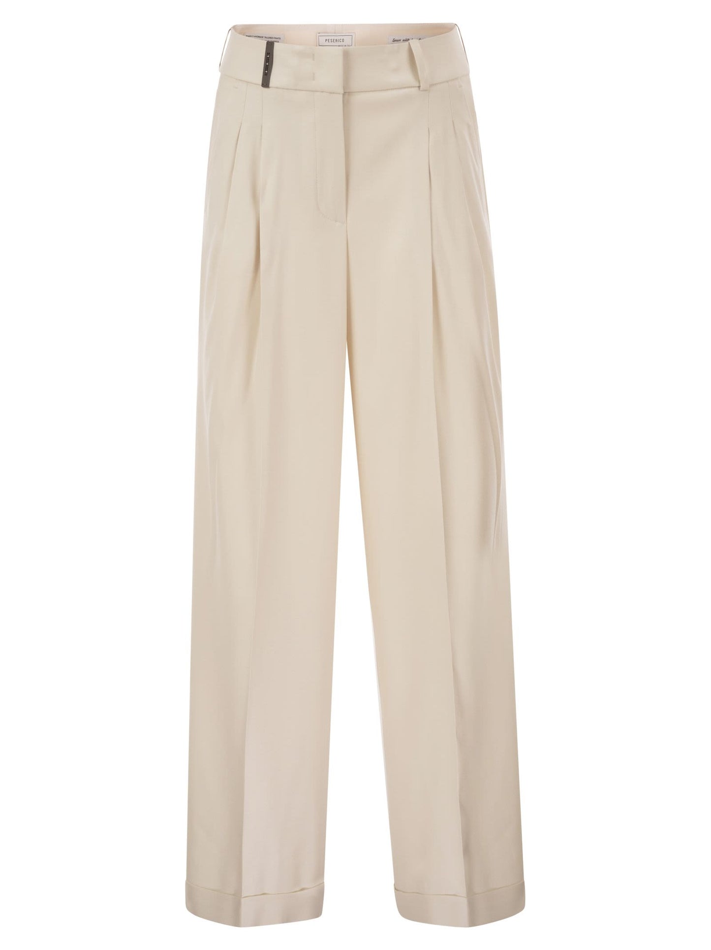 Peserico Women Tailored Virgin Wool Stretch Trousers With Front Pleats PESERICO