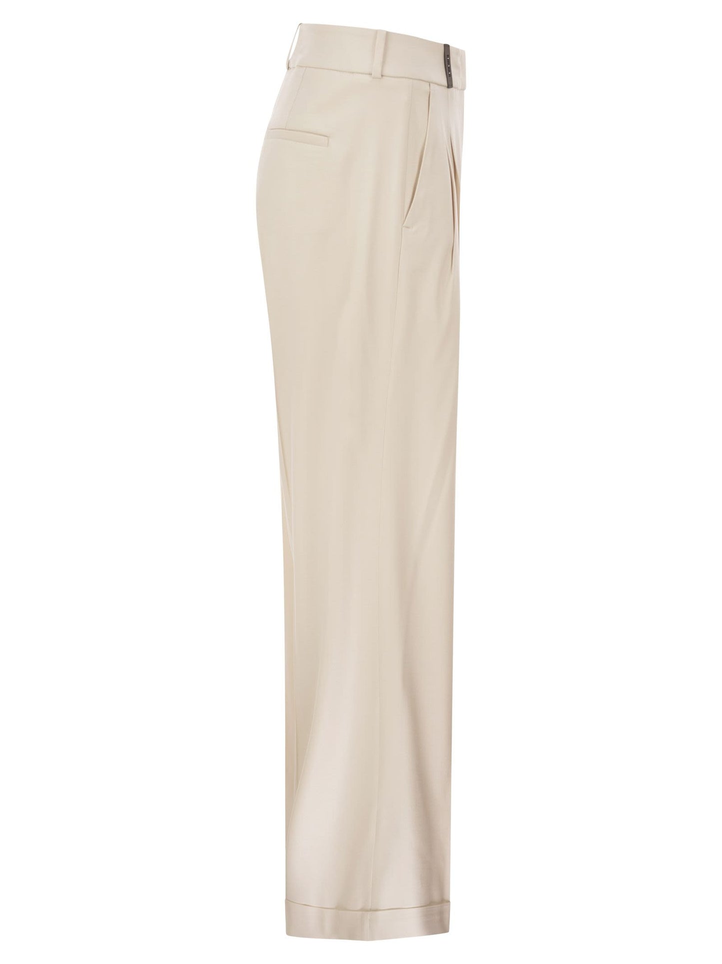 Peserico Women Tailored Virgin Wool Stretch Trousers With Front Pleats PESERICO