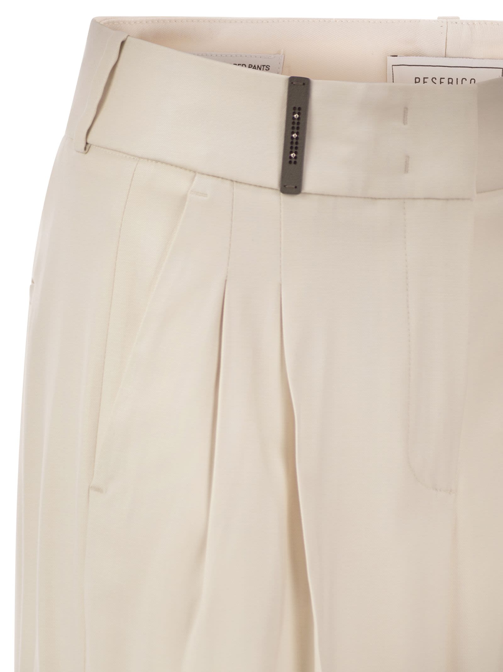 Peserico Women Tailored Virgin Wool Stretch Trousers With Front Pleats PESERICO