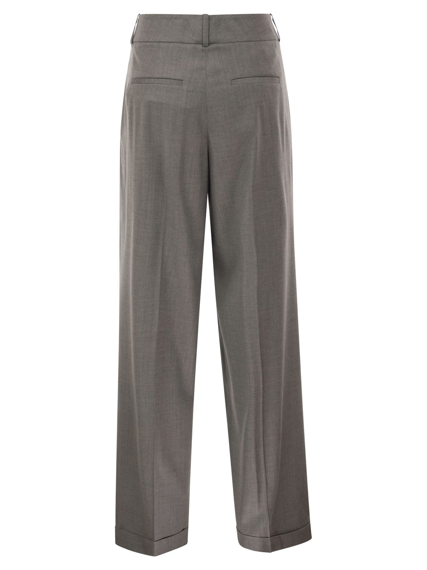 Peserico Women Tailored Virgin Wool Stretch Trousers With Front Pleats PESERICO