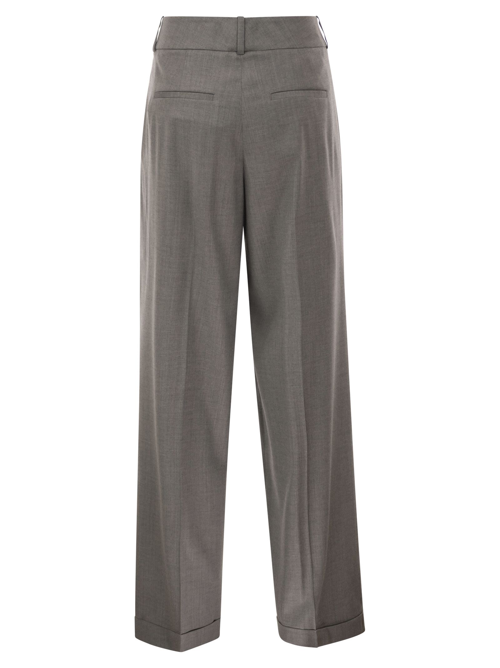 Peserico Women Tailored Virgin Wool Stretch Trousers With Front Pleats PESERICO