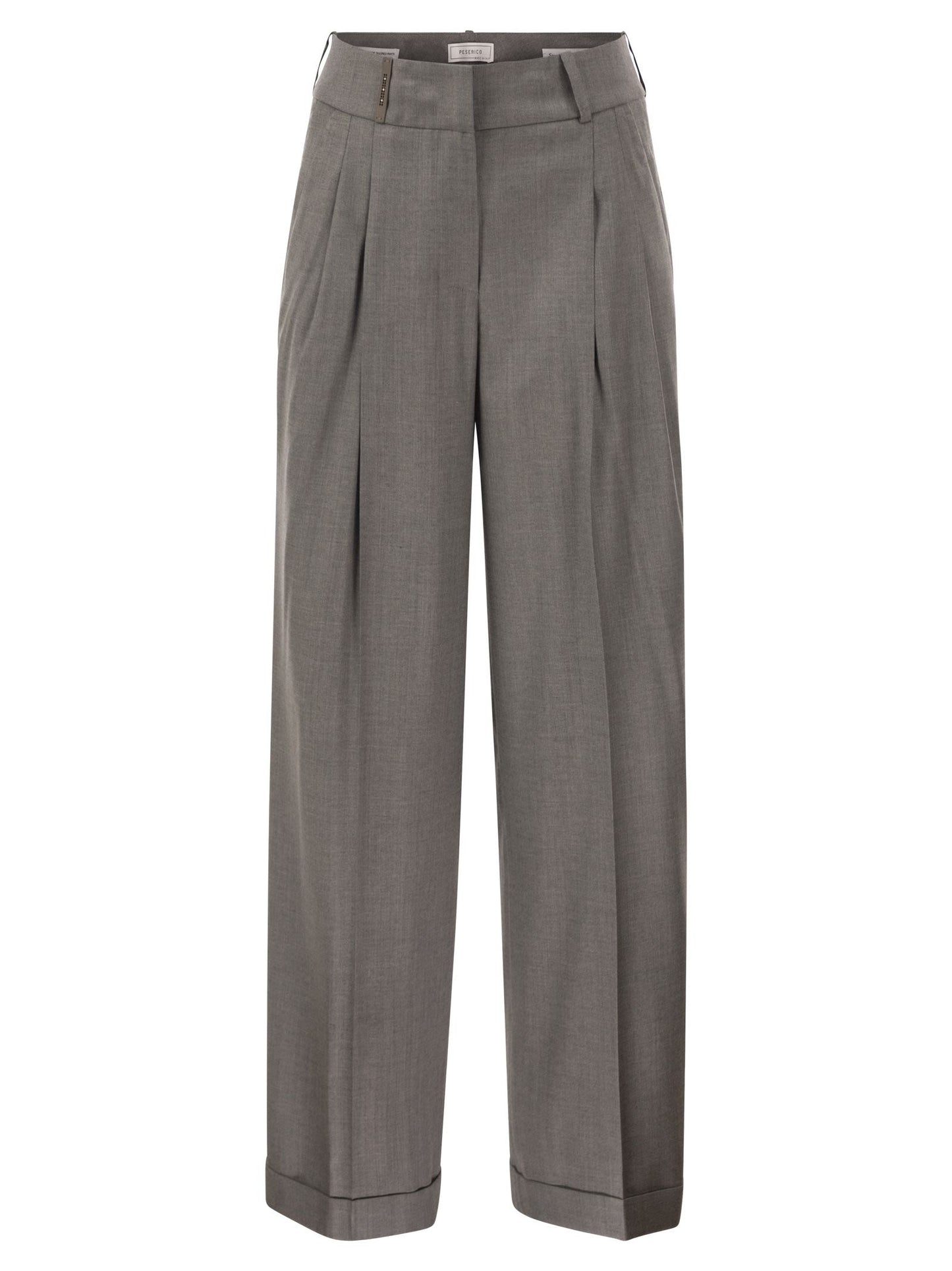 Peserico Women Tailored Virgin Wool Stretch Trousers With Front Pleats PESERICO