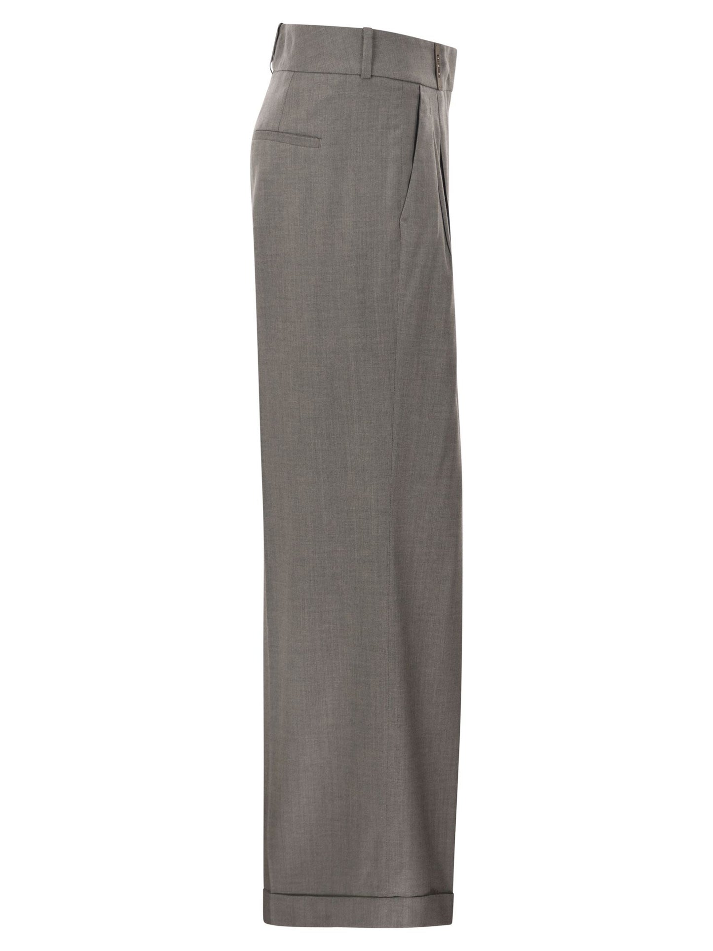 Peserico Women Tailored Virgin Wool Stretch Trousers With Front Pleats PESERICO