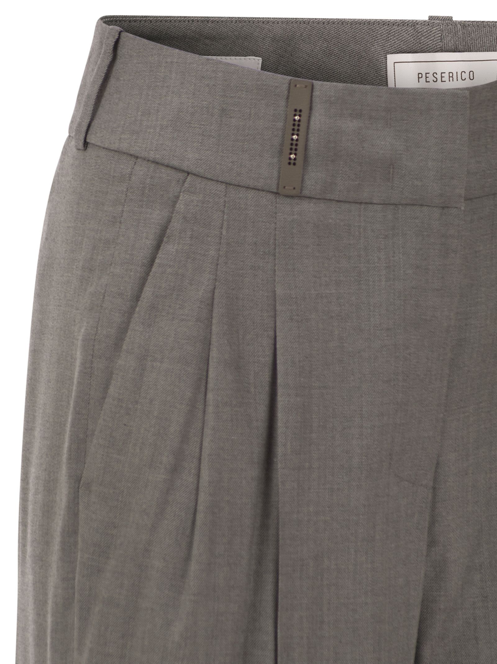 Peserico Women Tailored Virgin Wool Stretch Trousers With Front Pleats PESERICO