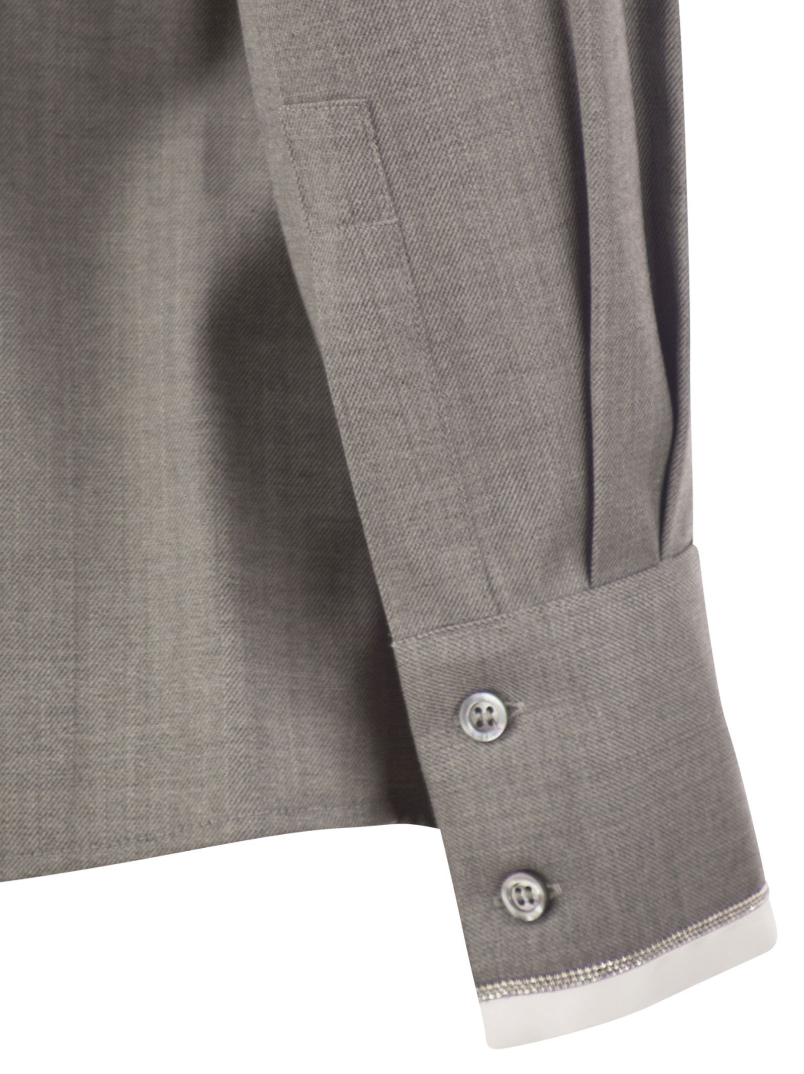 Peserico Women Stretch Virgin Wool And Viscose Shirt With Shimmering Cuff Detail PESERICO