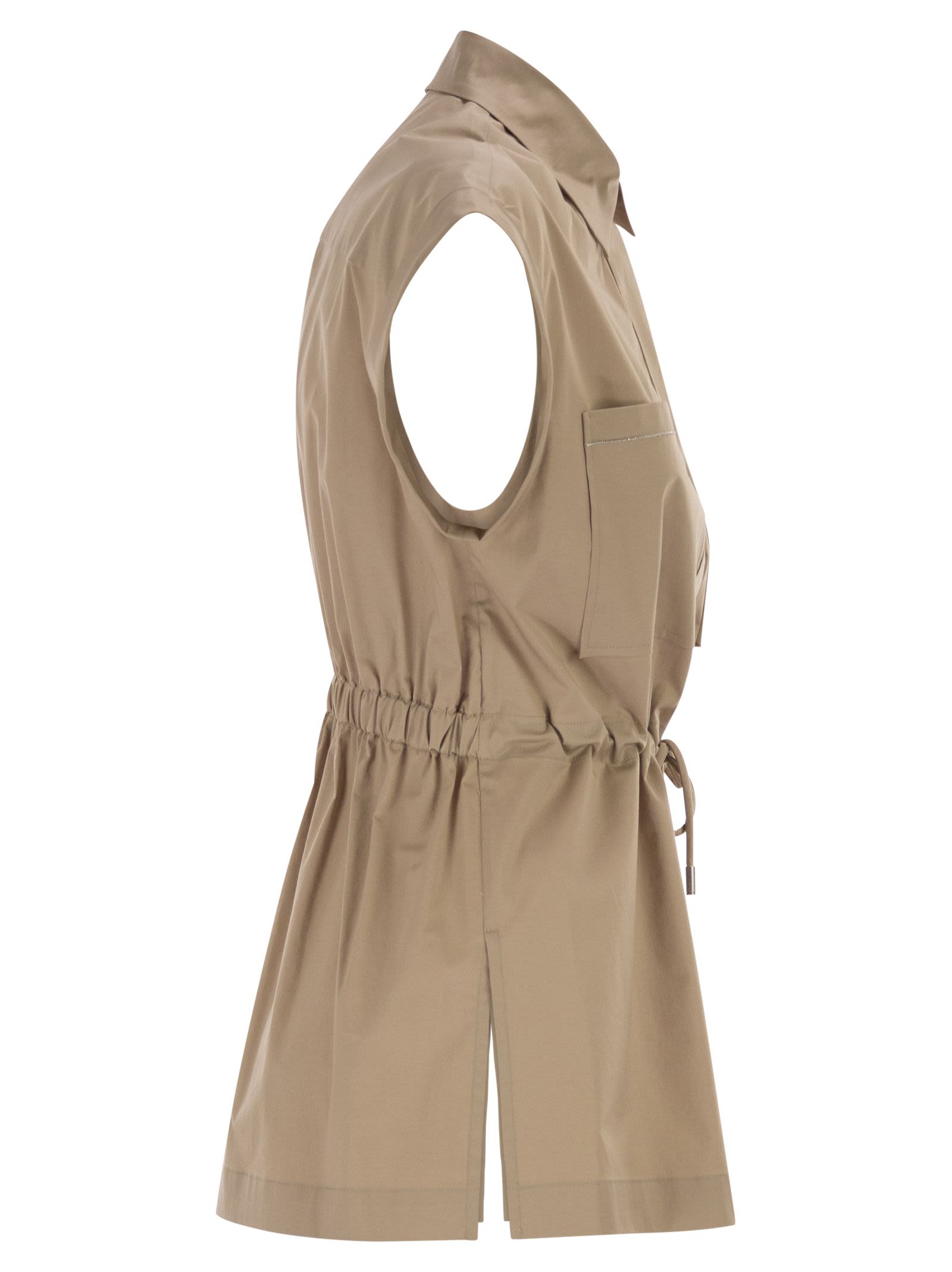 Peserico Women Stretch Cotton Blouse With Drawstring Waist PESERICO