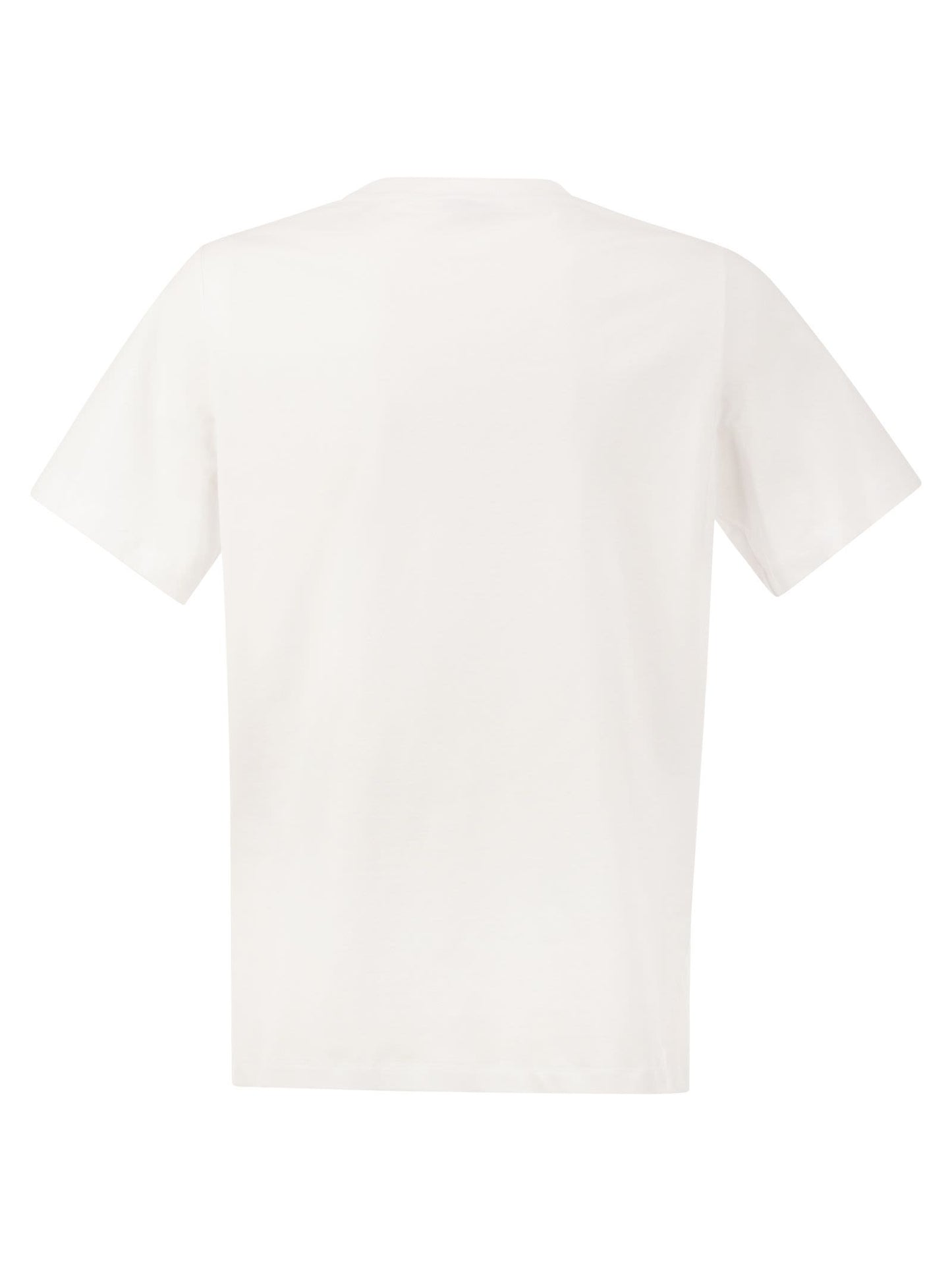 Peserico Women Stretch Cotton T-Shirt With Punto Luce Chest Pocket Detail PESERICO