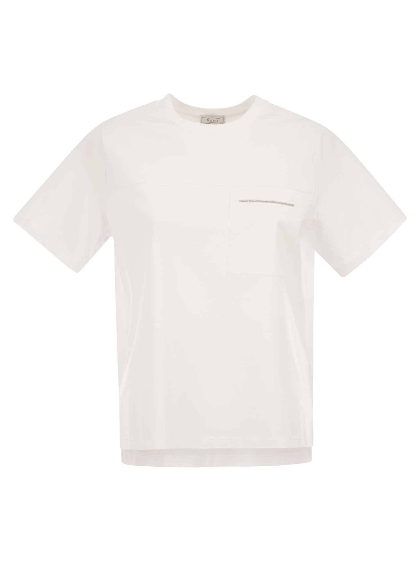 Peserico Women Stretch Cotton T-Shirt With Pocket PESERICO